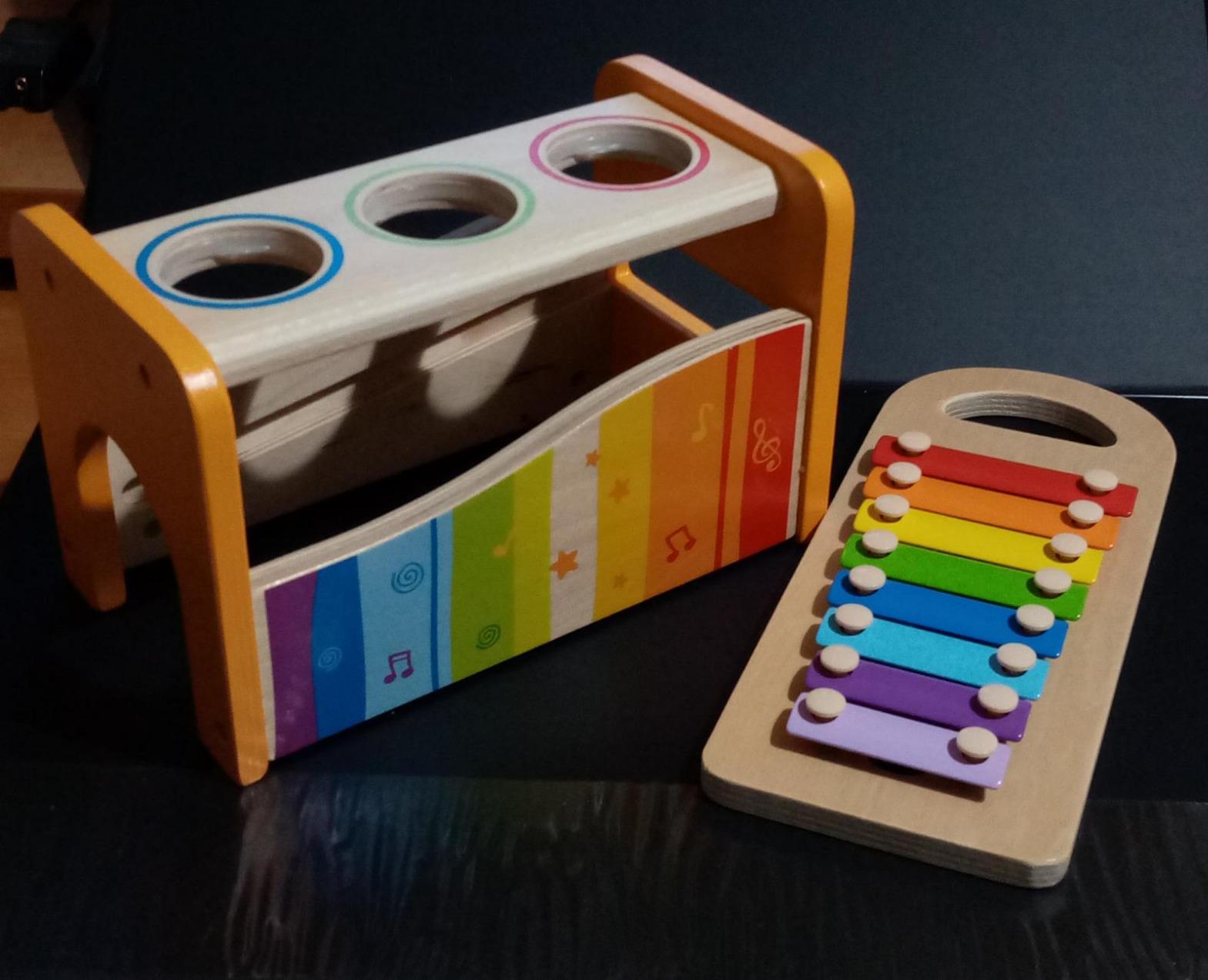 Hape Giochi musicali Banco delle Palline con Xilofono giocattolo in legno