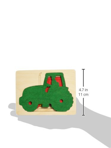 Hape Puzzle E6513 I 5 Trattori puzzle a sovrapposizione in legno