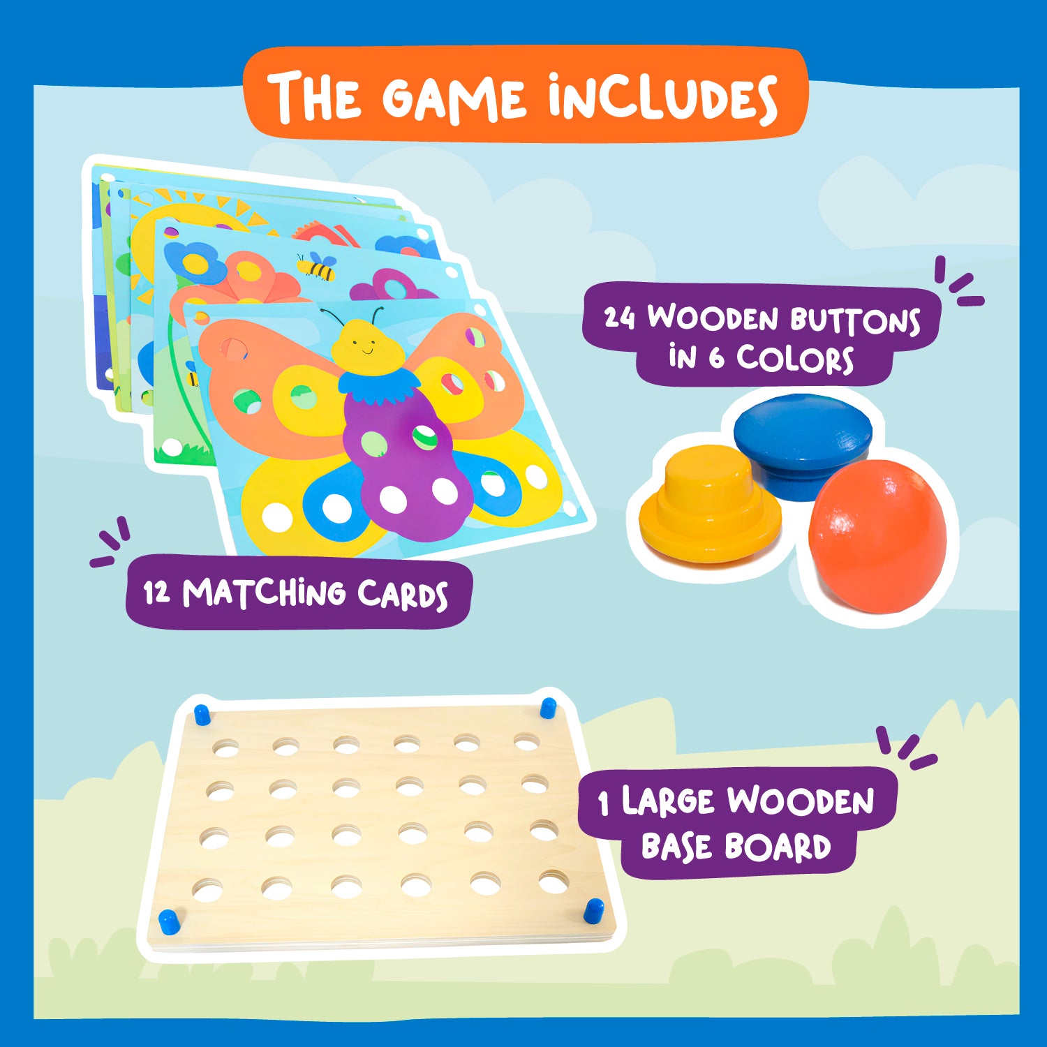 Nene Toys Puzzles & Learning Wooden Color Matching Puzzle, puzzle colori, 12 schede