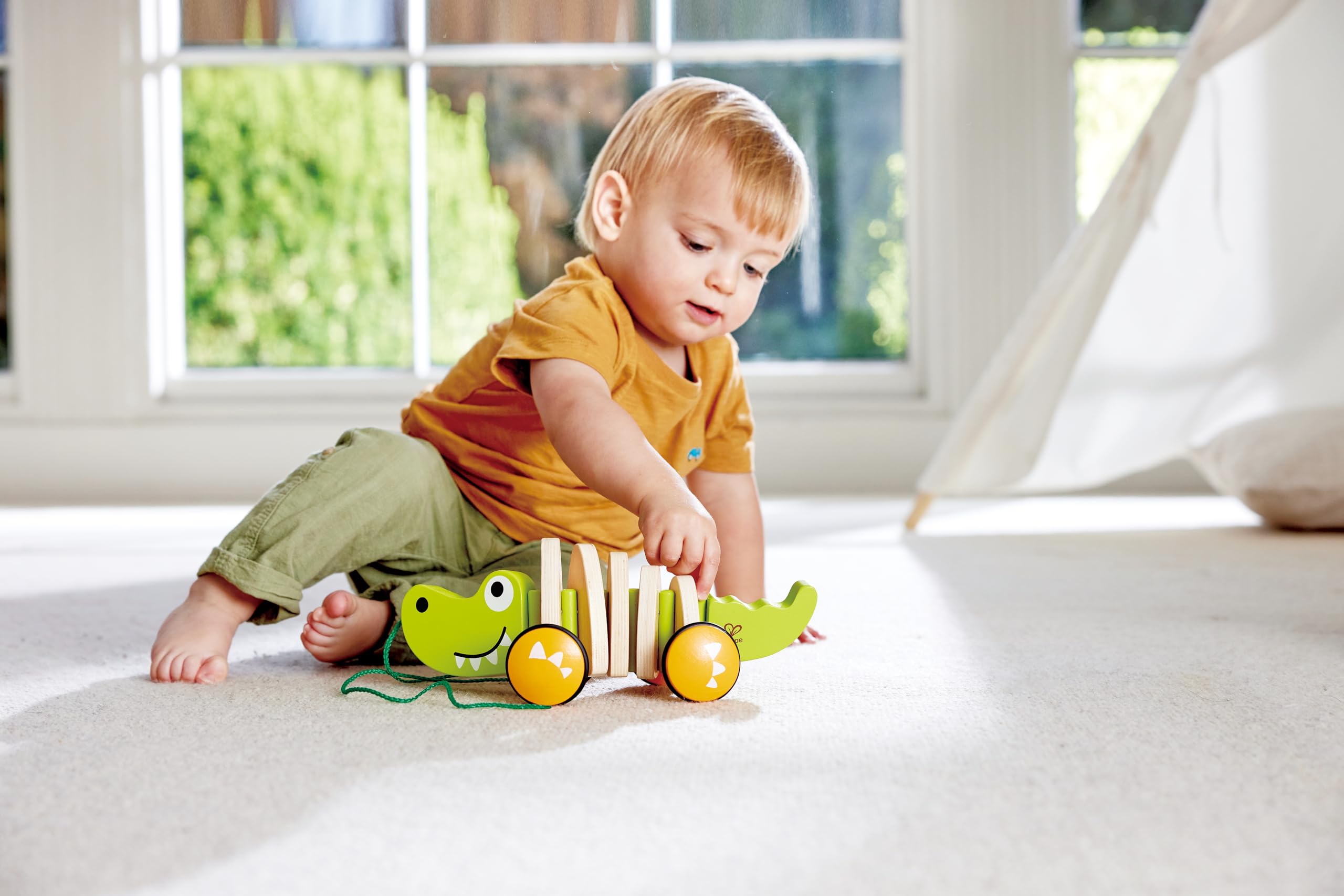 Hape Giocattoli per le abilità motorie E0348 Coccodrillo Multi Curve in legno