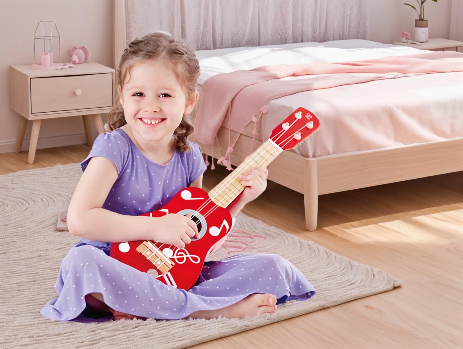 Hape Giochi musicali E0603 ukulele rosso in legno