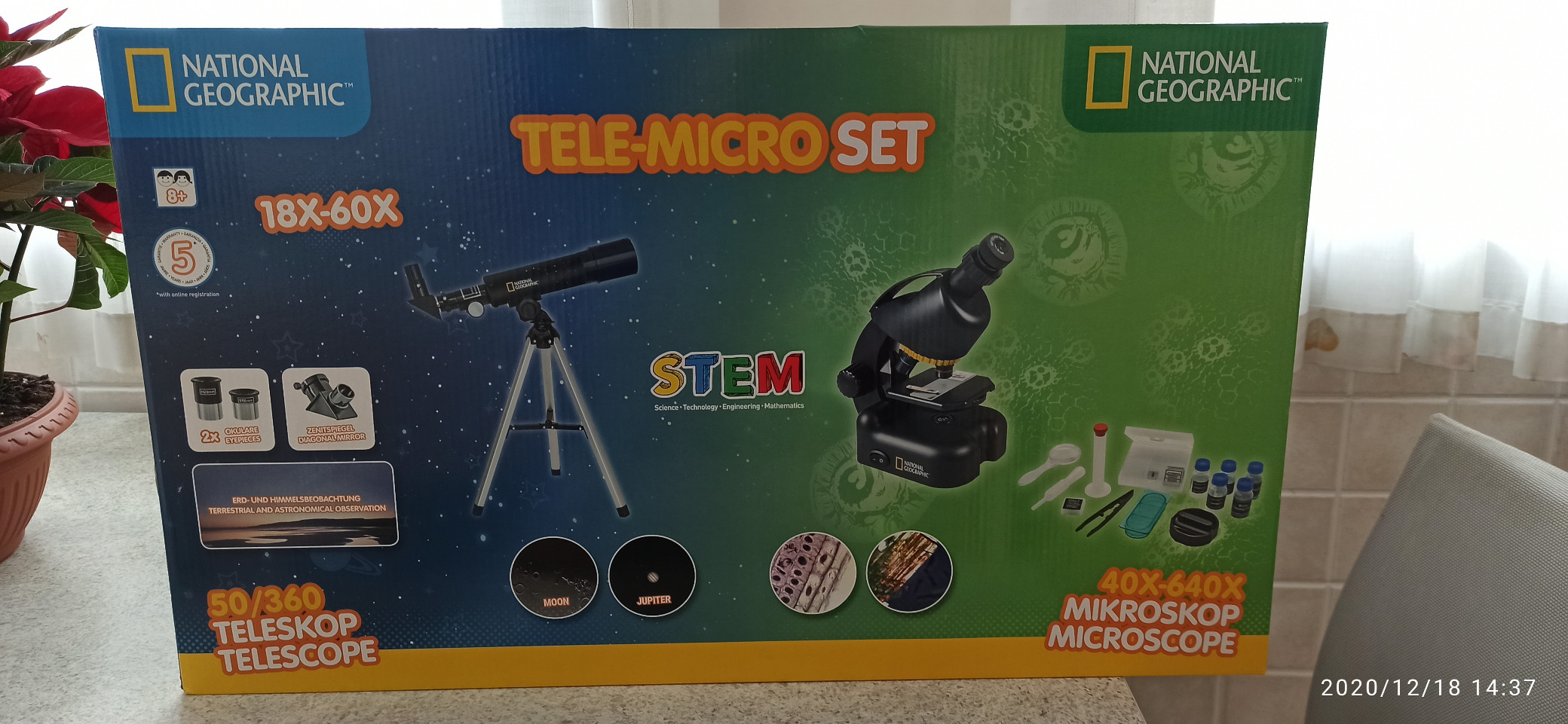 National Geographic Telescopi Telescopio + microscopio compatto con supporto smartphone