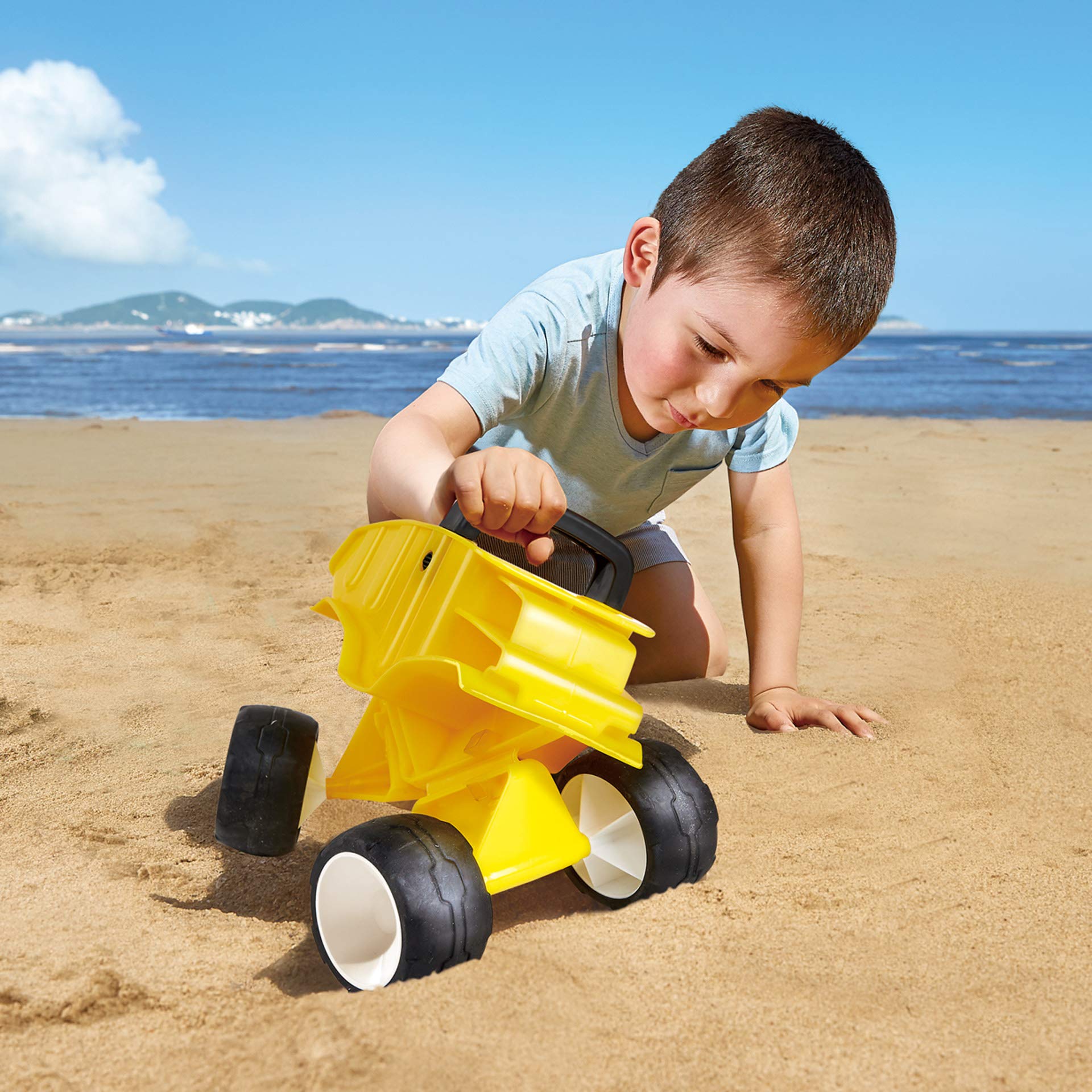 Hape Giochi da spiaggia Autocarro Giallo con cassone ribaltabile camion giocattolo