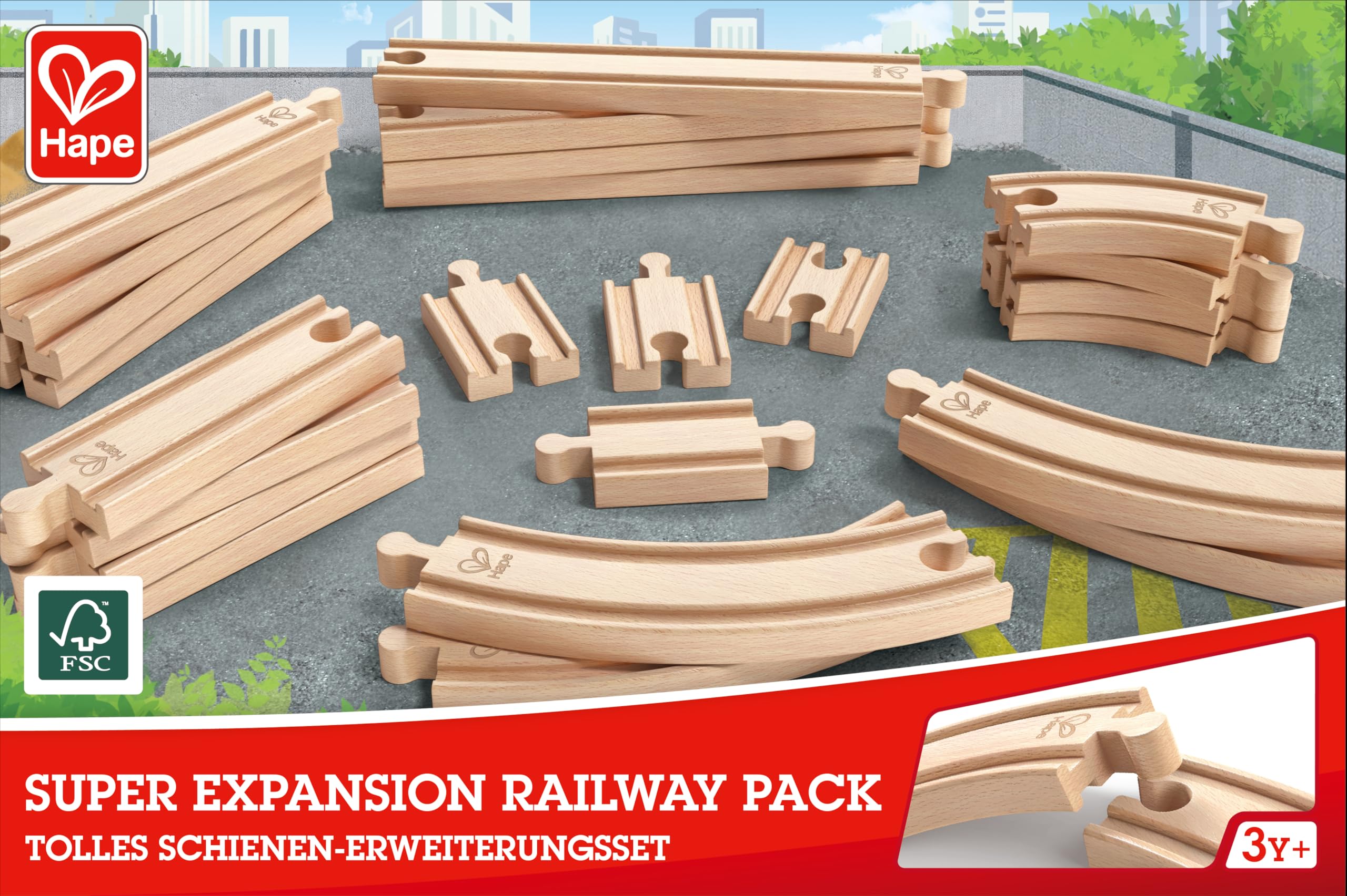 Hape Treno Pacchetto di espansione binari Super 24 binari in legno