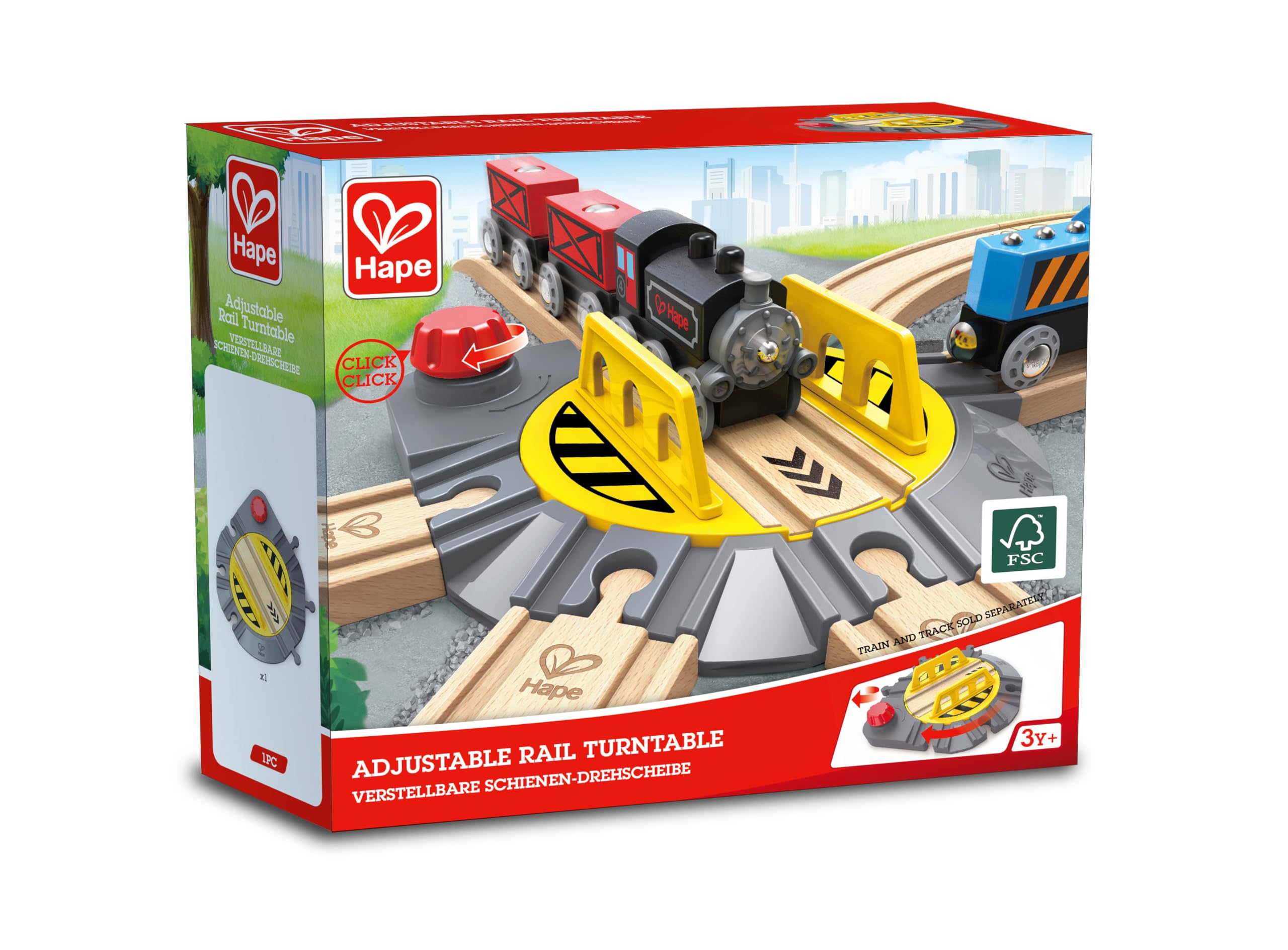 HAPE Treno Piattaforma girevole per treni in legno sei binari