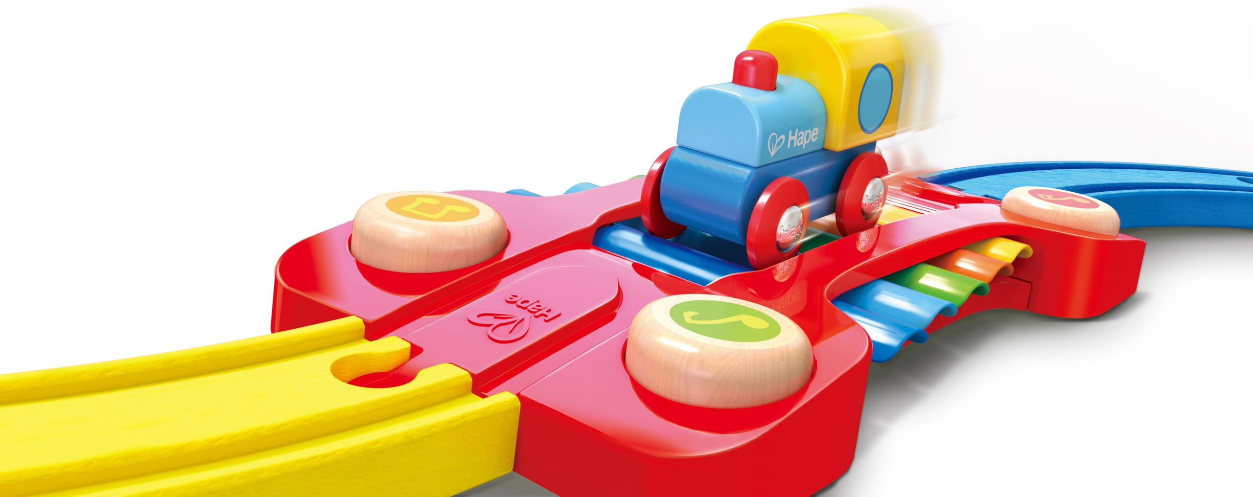 Hape Treno E3826 Pista treno arcobaleno giocattolo educativo musicale 18M+