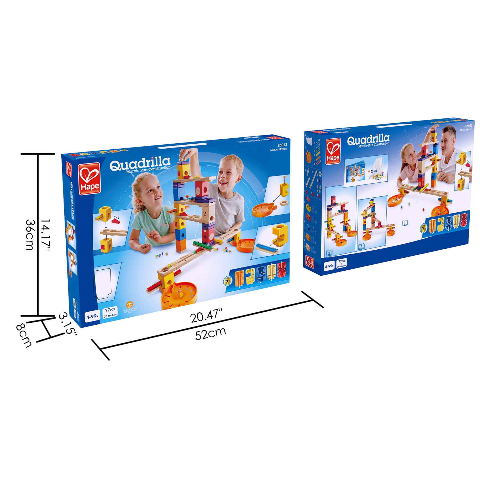 Hape Quadrilla Music Motion E6012 pista per biglie musicale 96 pezzi in legno