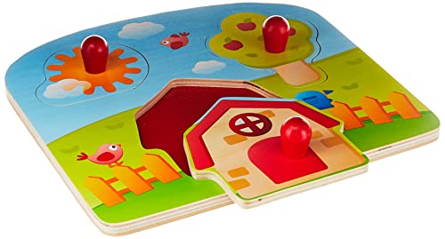 Hape Puzzle E1310 Big Nose Jungle puzzle con bottoni Tropical legno