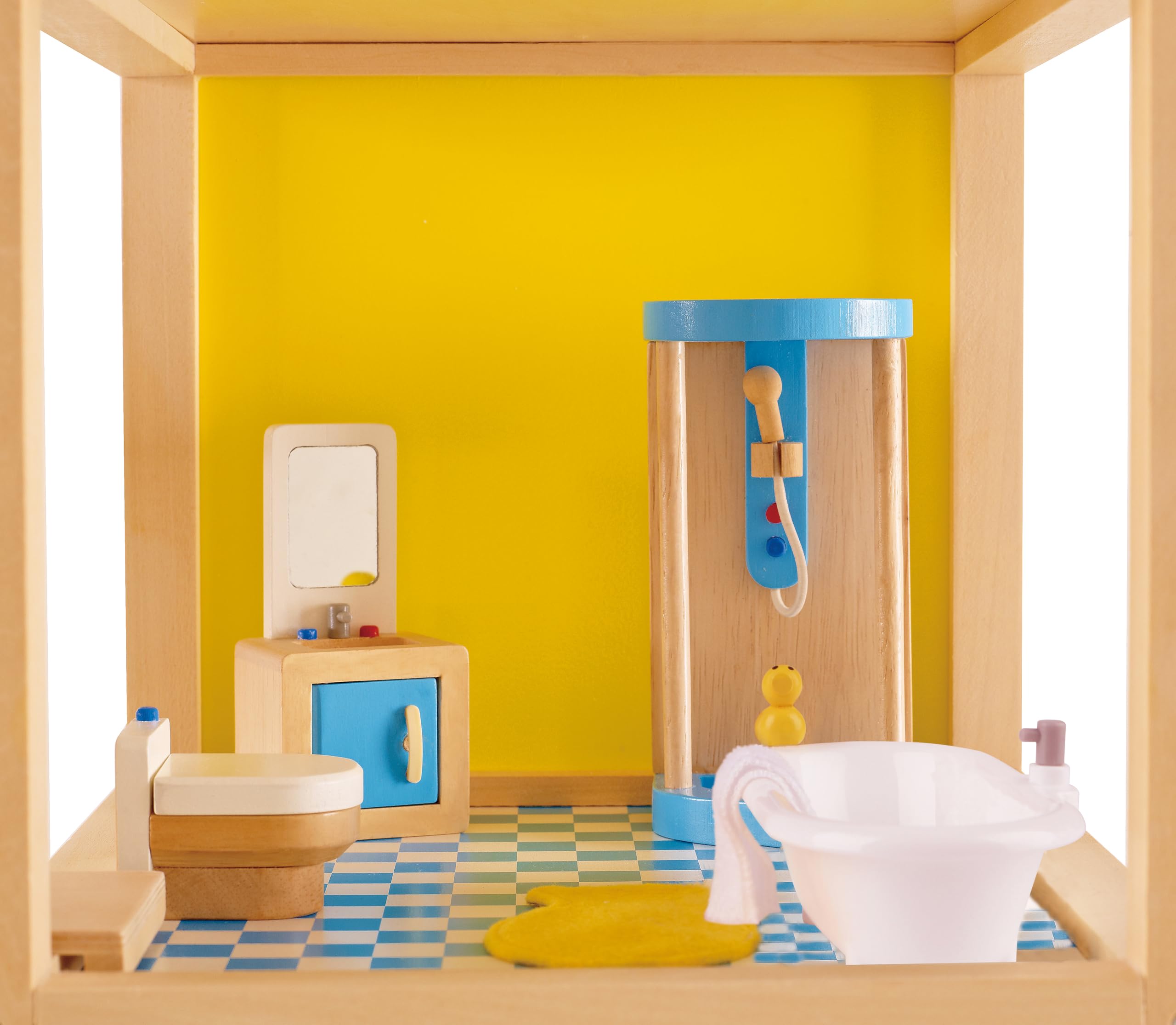 Hape Mobili Bagno con Doccia per casa delle bambole in legno