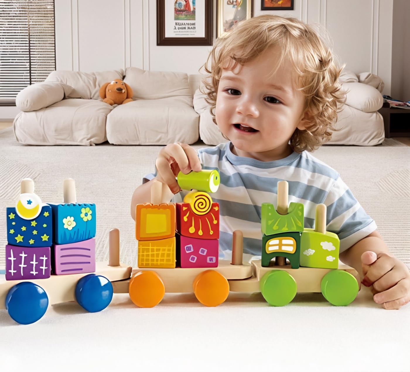 Hape Treno E0417 treno a blocchetti di legno colorati
