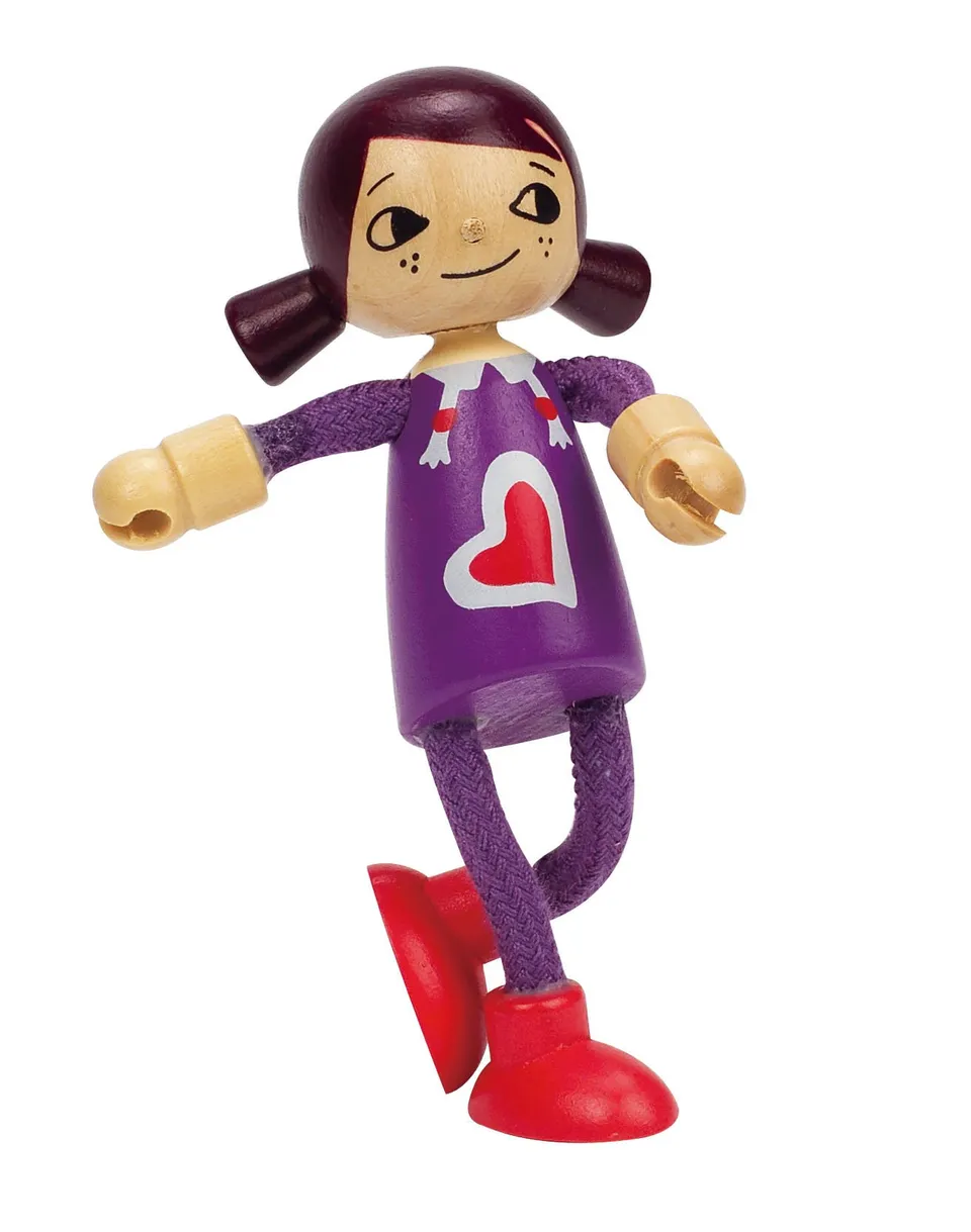 Hape Case delle bambole e accessori Bambola Figlia in legno con arti flessibili