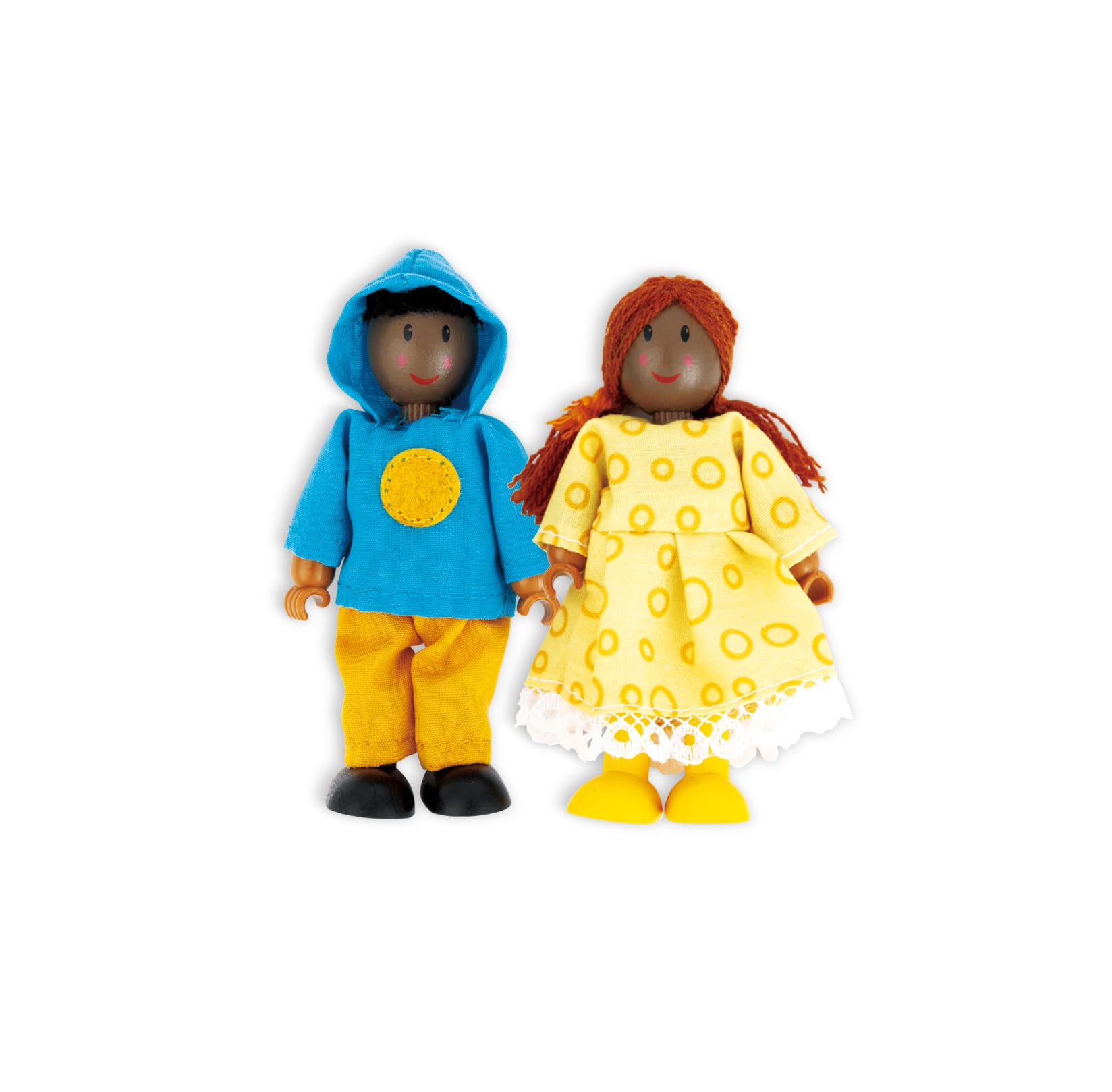 Hape Case delle bambole e accessori Famiglia Felice Afroamericana bambole in legno