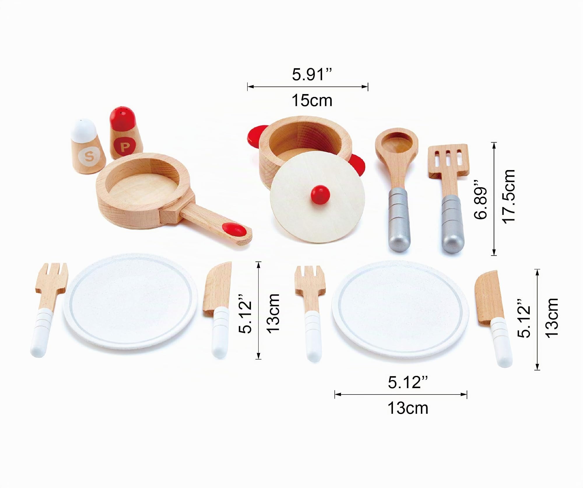 Hape Cucina e accessori Set Cucina & Servi in legno 13 pezzi