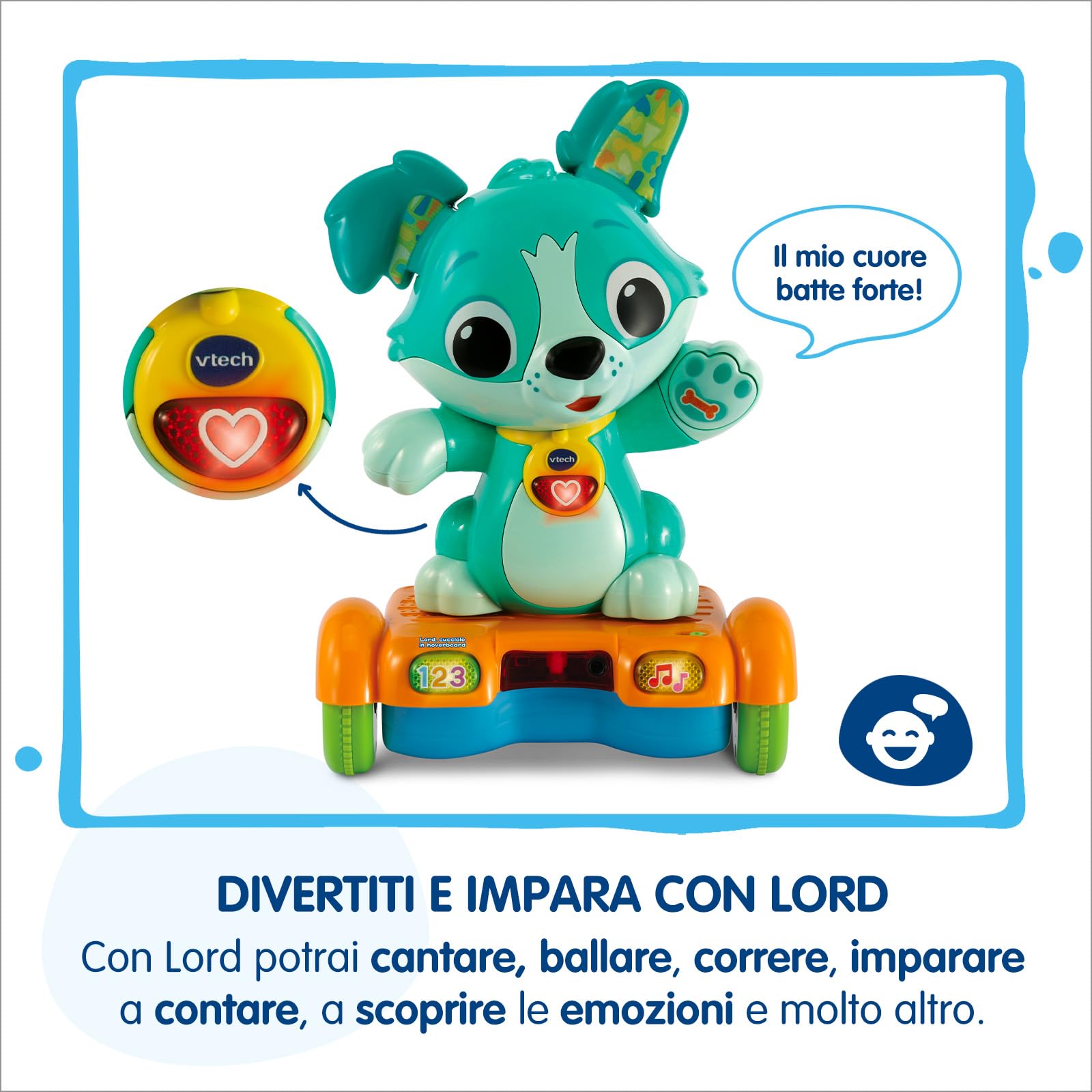 V-Tech Giocattoli 1-3 anni Lord Cucciolo in Hoverboard cagnolino interattivo 12-36 mesi