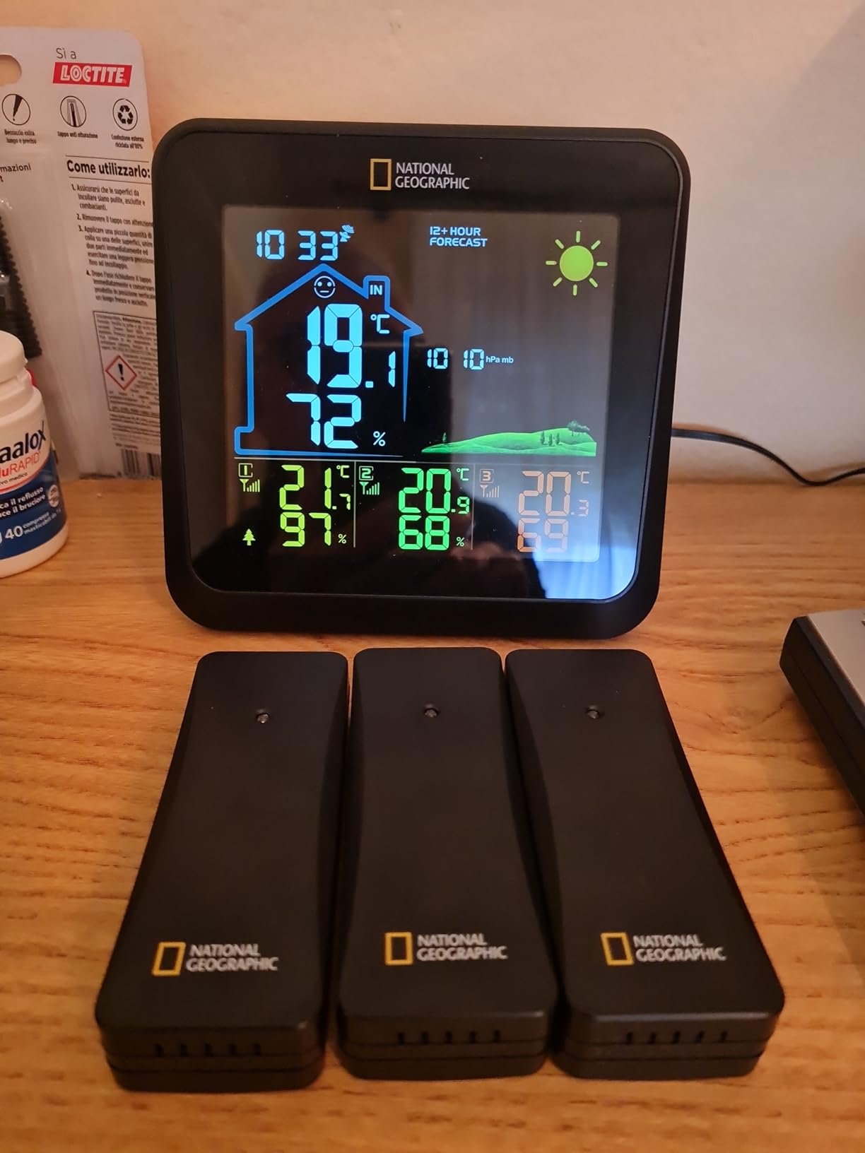 National Geographic Stazioni meteorologiche ed elettronica outdoor Stazione Meteo con sensore da Esterno nera