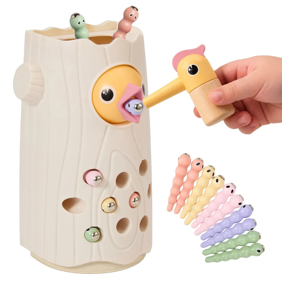 Nene Toys Baby & Toddler Toys Little Woodpecker, gioco magnetico rosa