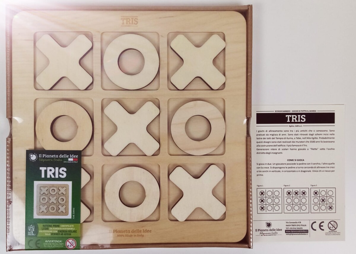 Il Pianeta delle idee Giocare Tris grande in legno gioco tris grande