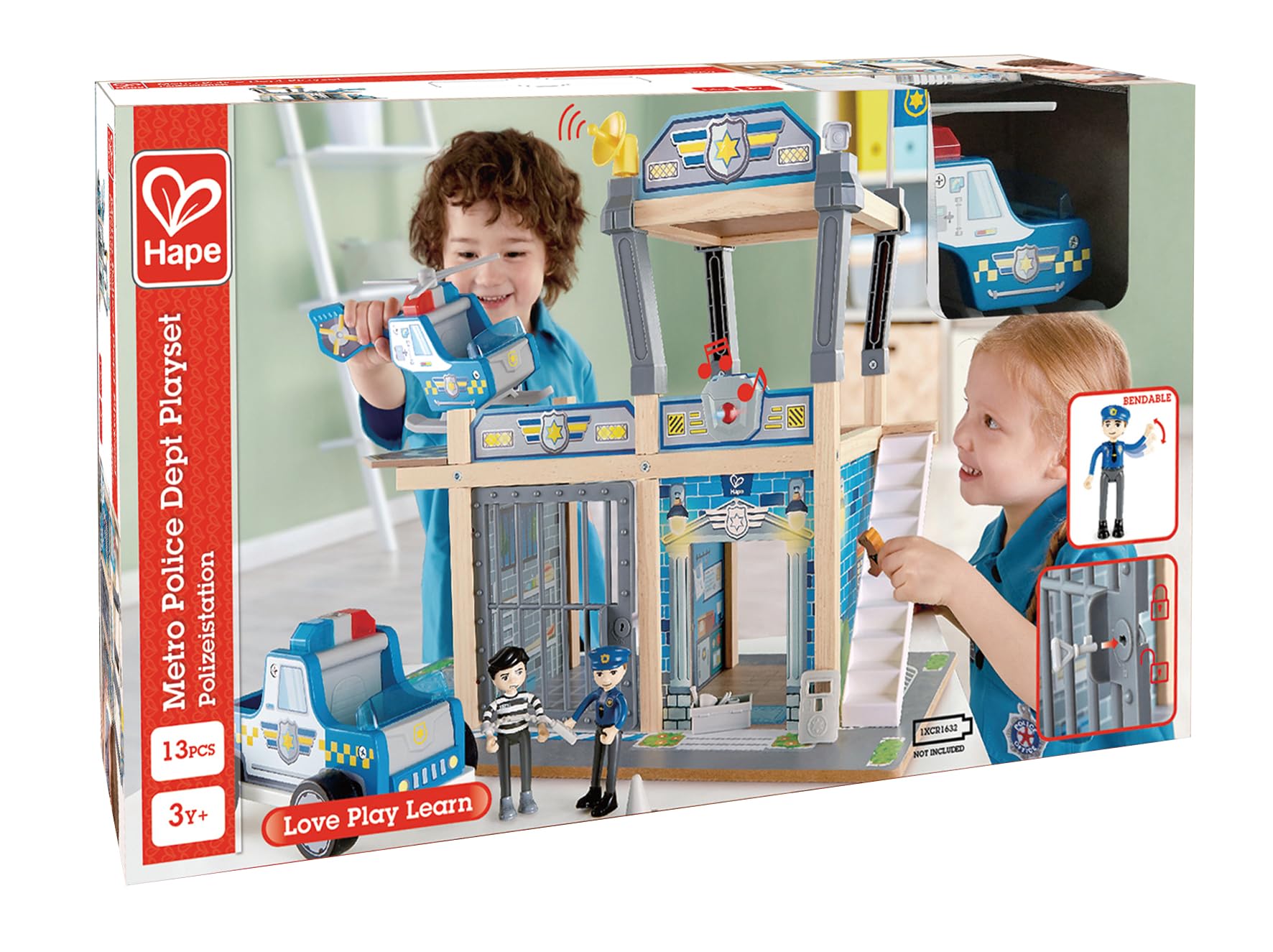 Hape Giochi di ruolo Set Dipartimento di polizia metropolitana stazione