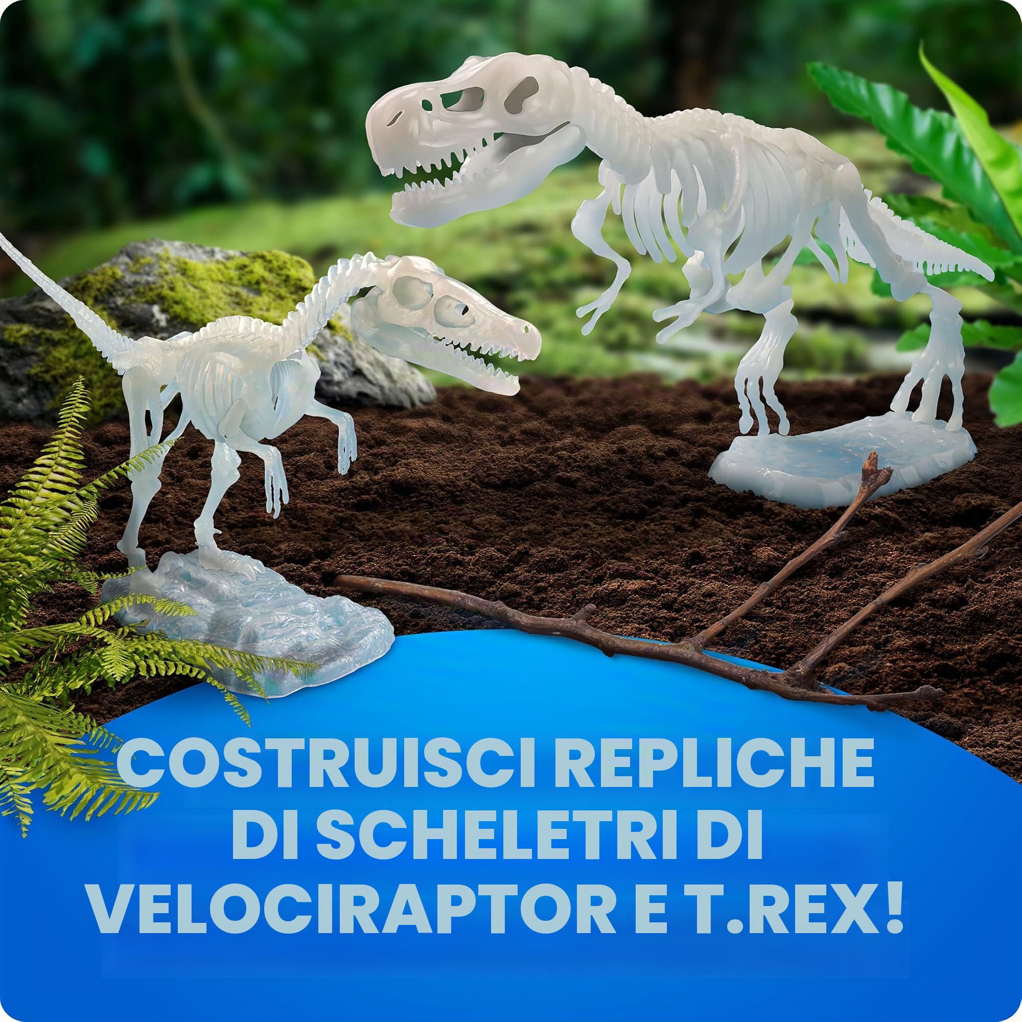 National Geographic Kit scientifici e di scoperta Scheletri Dinosauri Glow in the Dark kit fosforescente