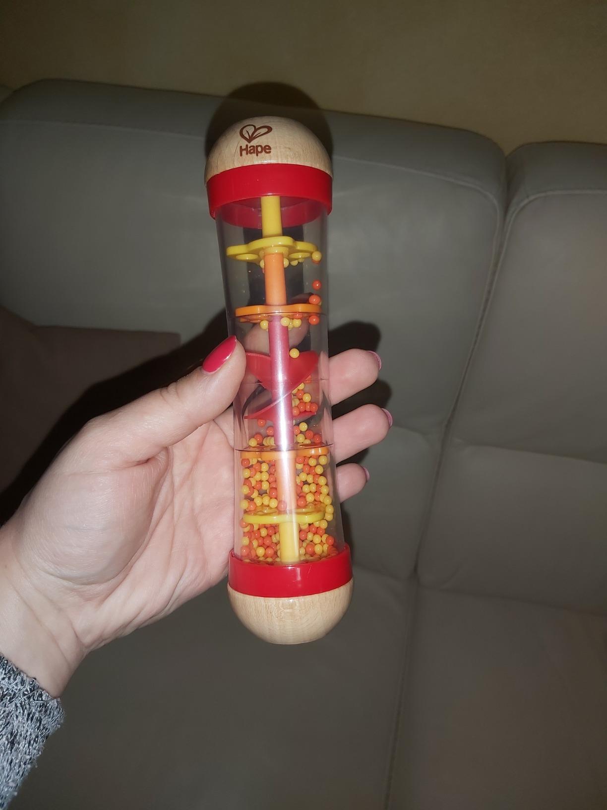 Hape Giochi musicali Cascata di Perline bastone della pioggia rosso