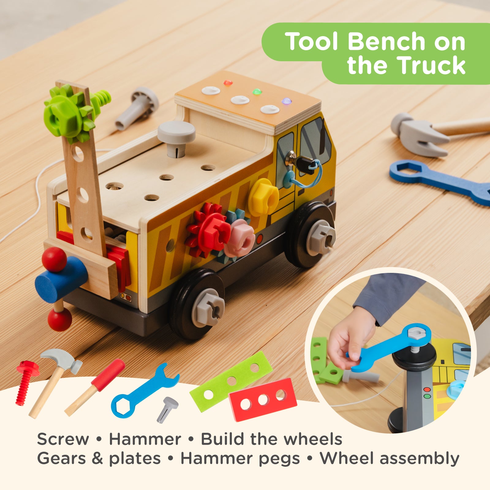 Nene Toys Vehicles & Adventure Tool Truck Busy Board camion attrezzi con luci