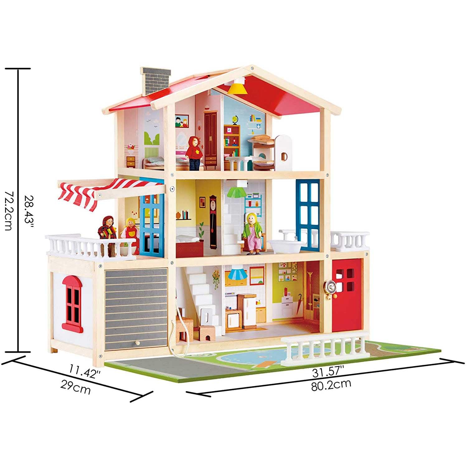 Hape Case delle bambole e accessori Villa delle bambole in legno