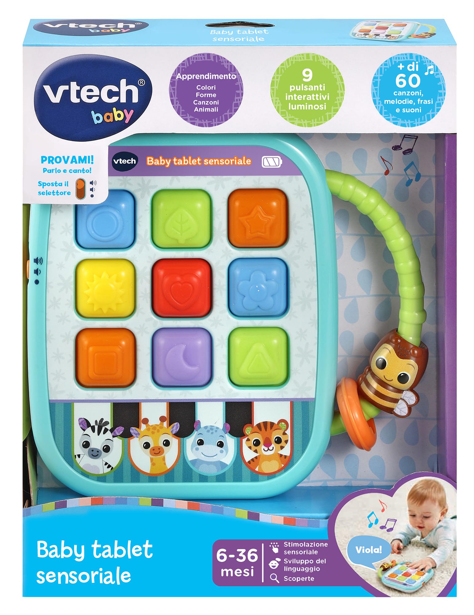 VTech Baby Tablet sensoriale interattivo 6-36 mesi luminoso