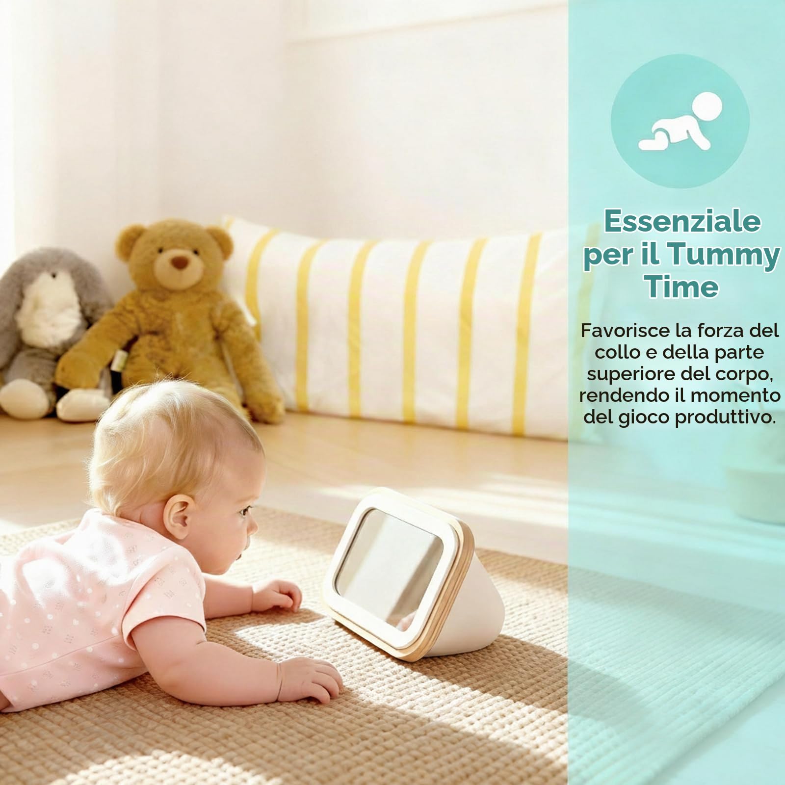 Hape Giocattoli per le abilità motorie Tamburo rotativo con specchio gioco 2 in 1
