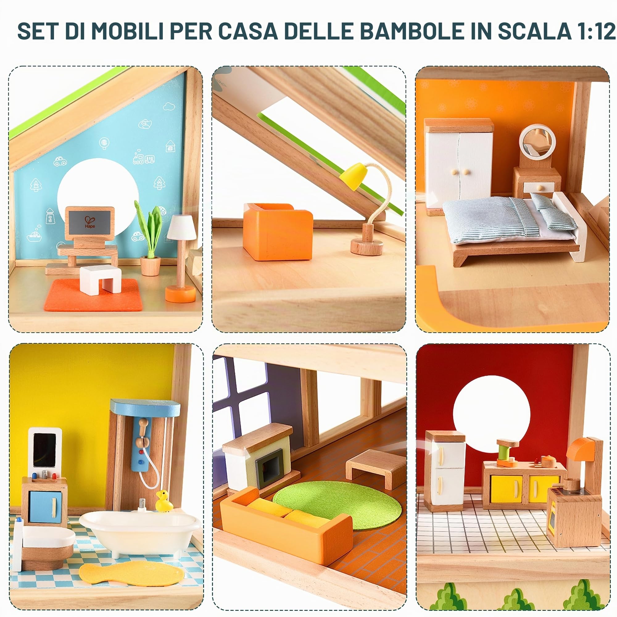 Hape Case delle bambole e accessori E3401 Casa 4 Stagioni casa delle bambole in legno