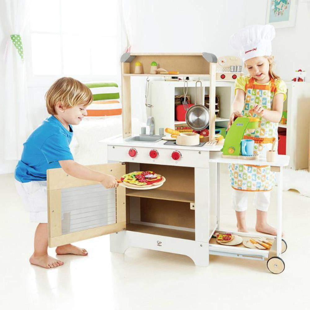 Hape Cucina e accessori Big Rosso, Trasparente cucina giocattolo in legno rossa