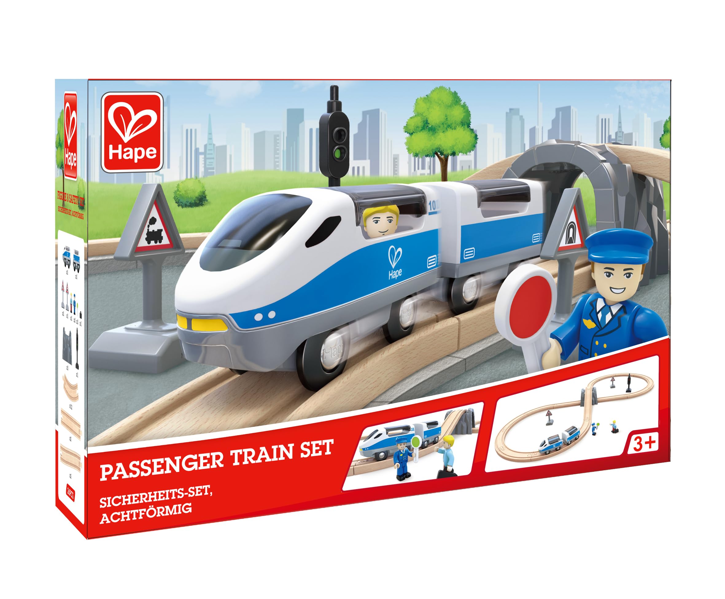 Hape Treno Set treno passeggeri con pista a 8 in legno