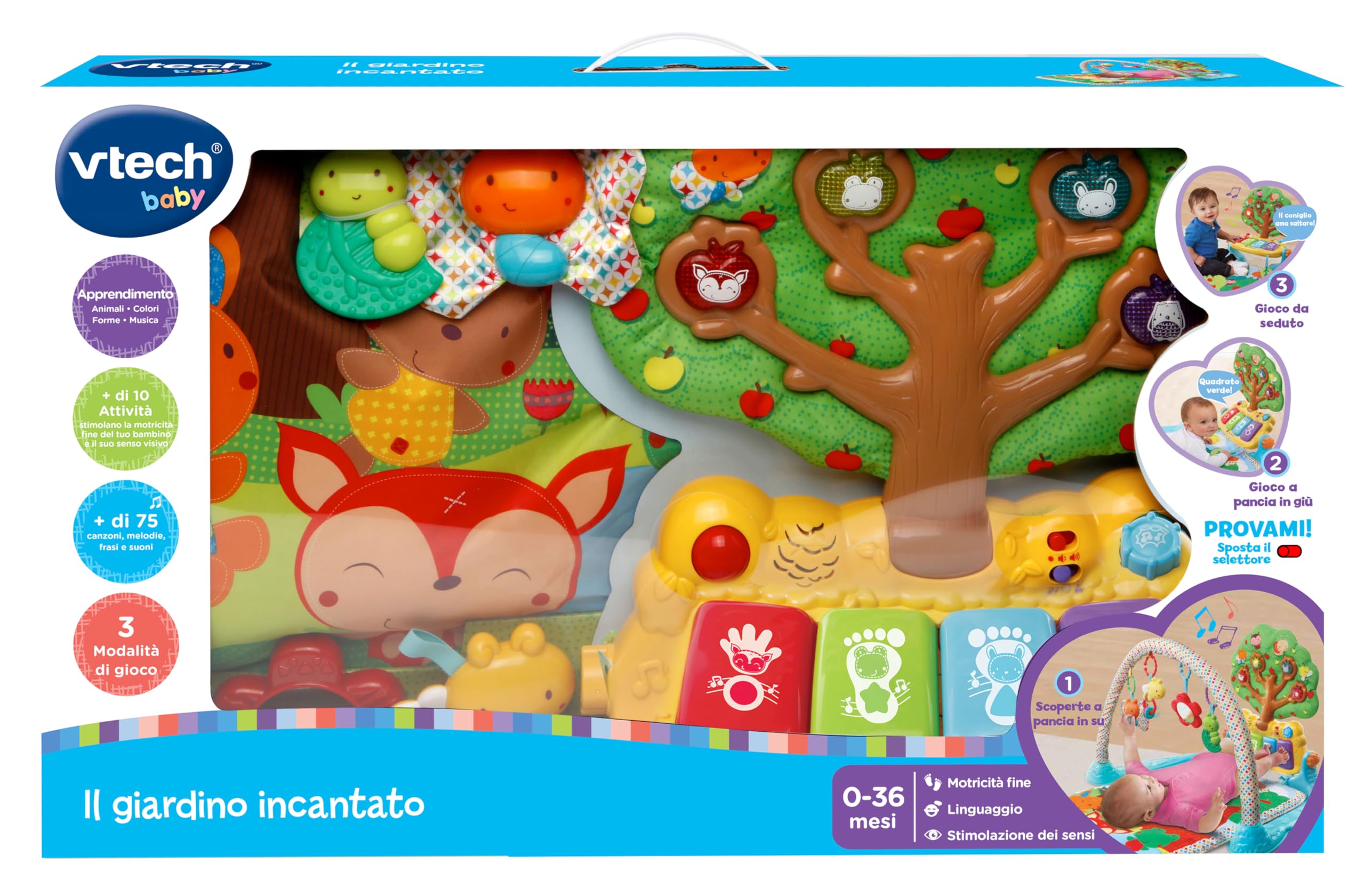 VTech Il Giardino Incantato palestrina con pianoforte pieghevole lavabile
