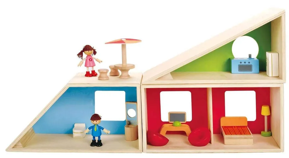 Hape Case delle bambole E3404 casa delle bambole fai da te con mobili