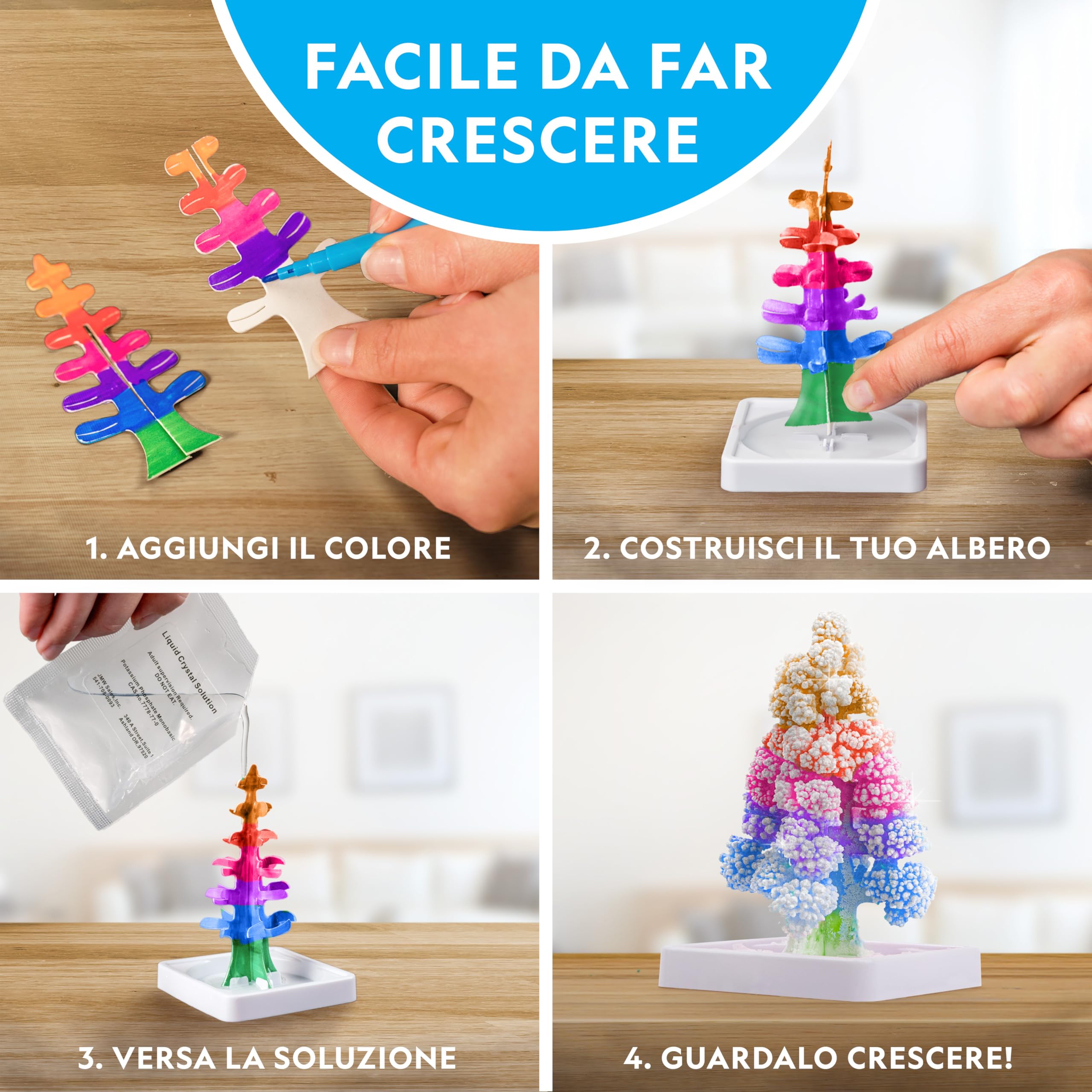 National Geographic Kit scientifici e di scoperta Kit Creativo per Coltivare 6 Alberi di Cristallo