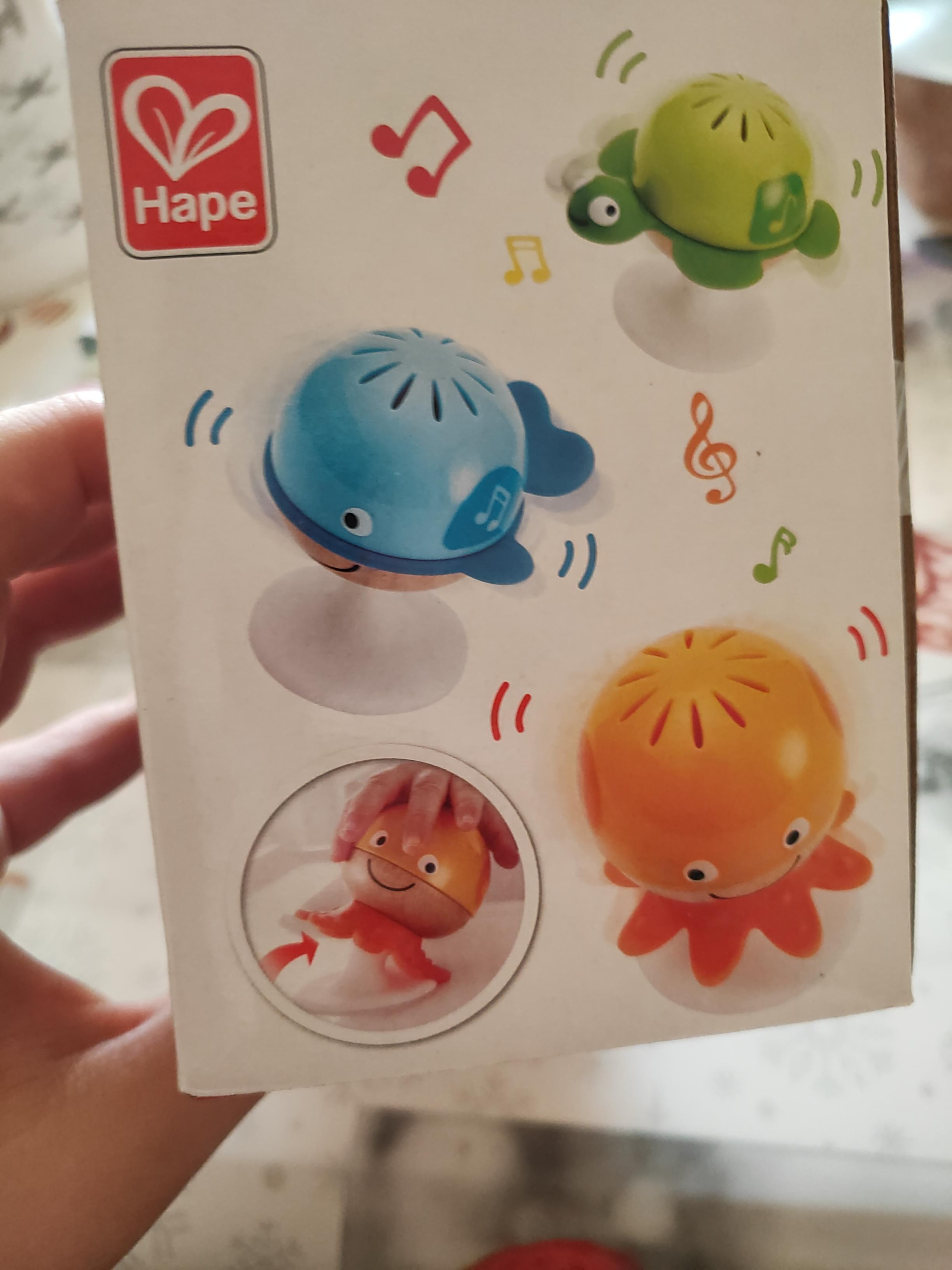 Hape Giocattoli per l'infanzia Set Sonagli sempre in piedi animali marini 3 pezzi