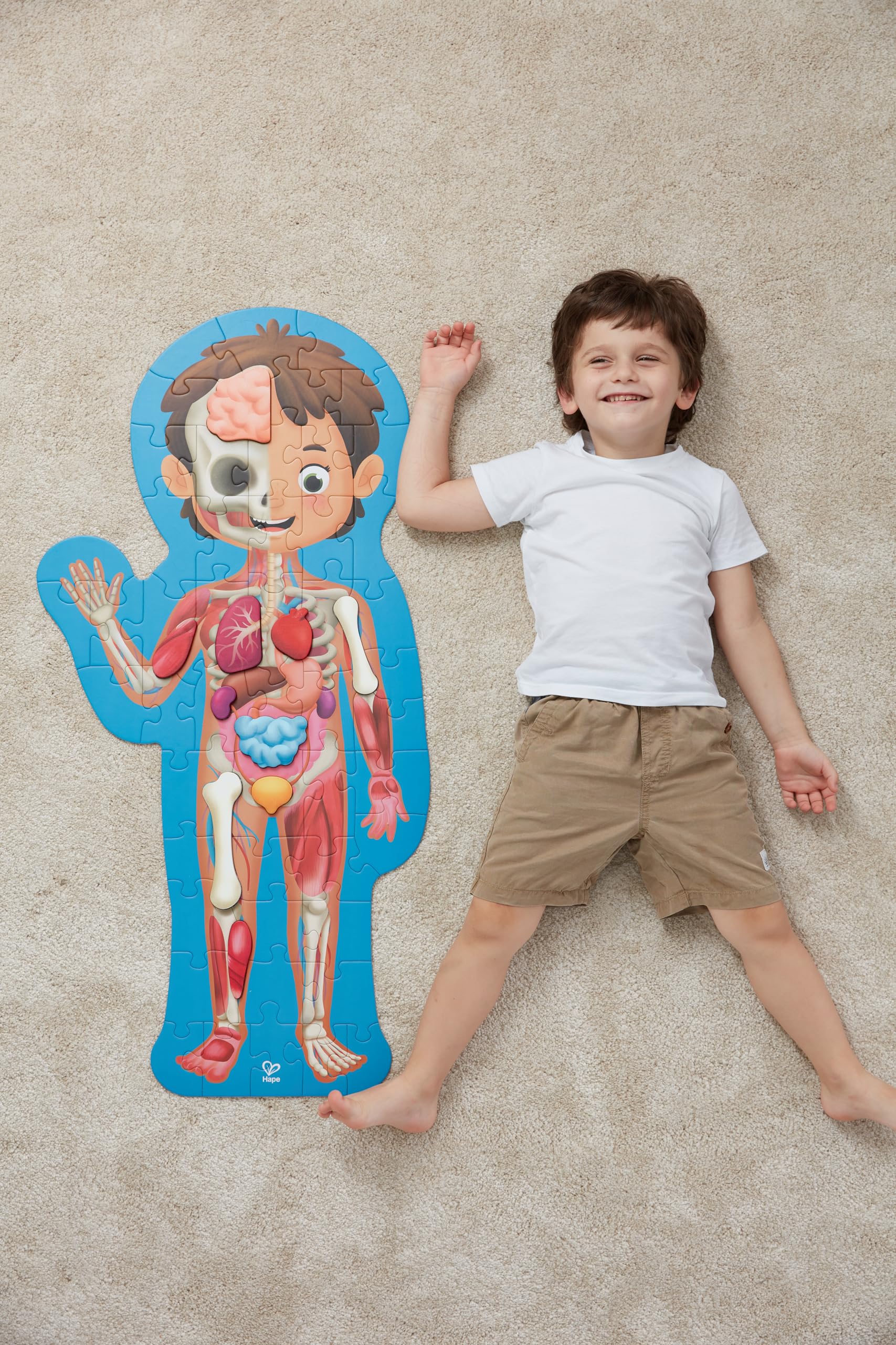 Hape Puzzle Corpo umano puzzle 50 pezzi 100x50 cm