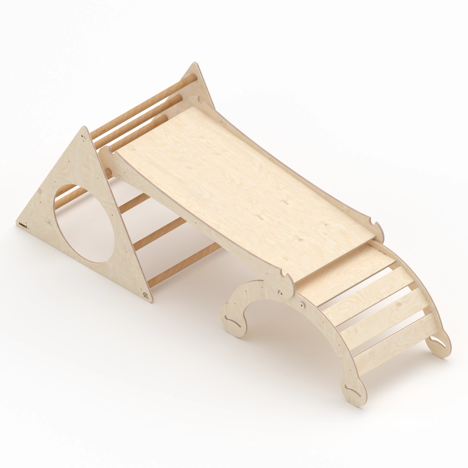 Il Pianeta delle idee Wood for Kids Montessori Palestra Arco+Triangolo+Scivolo in legno