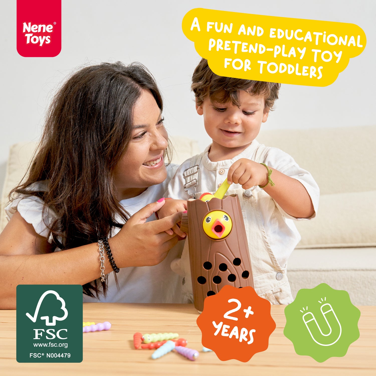 Nene Toys Baby & Toddler Toys Little Woodpecker gioco magnetico in legno