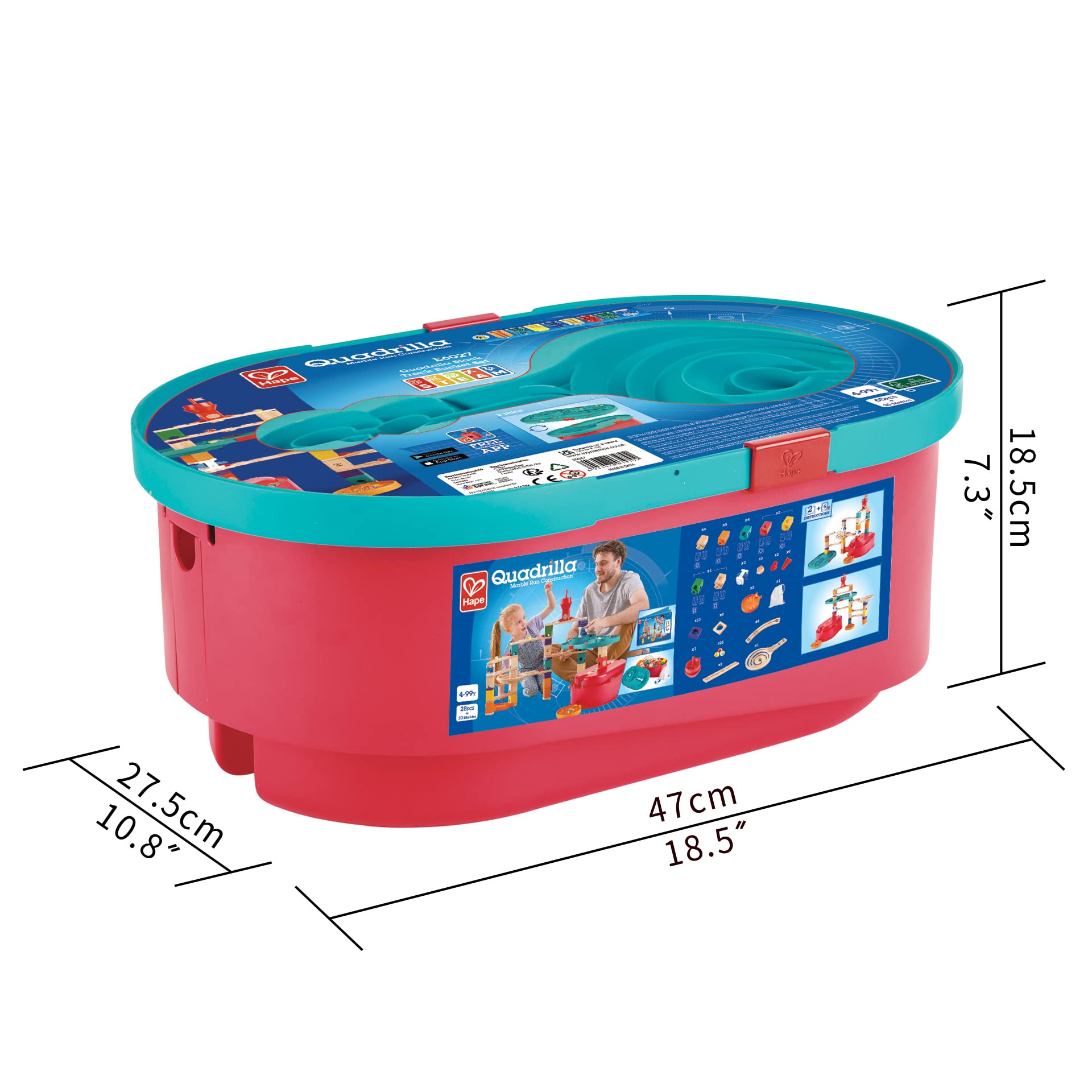 Hape Quadrilla Set Contenitori Componibili pista per biglie in legno