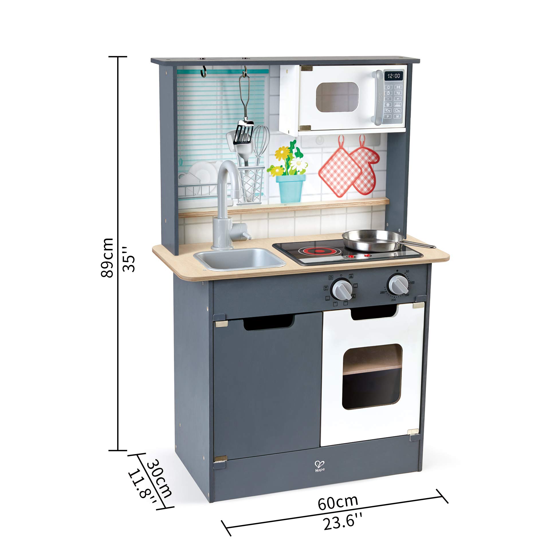 Hape Cucina e accessori Cucina Grigia E3166 cucina giocattolo legno luci suoni