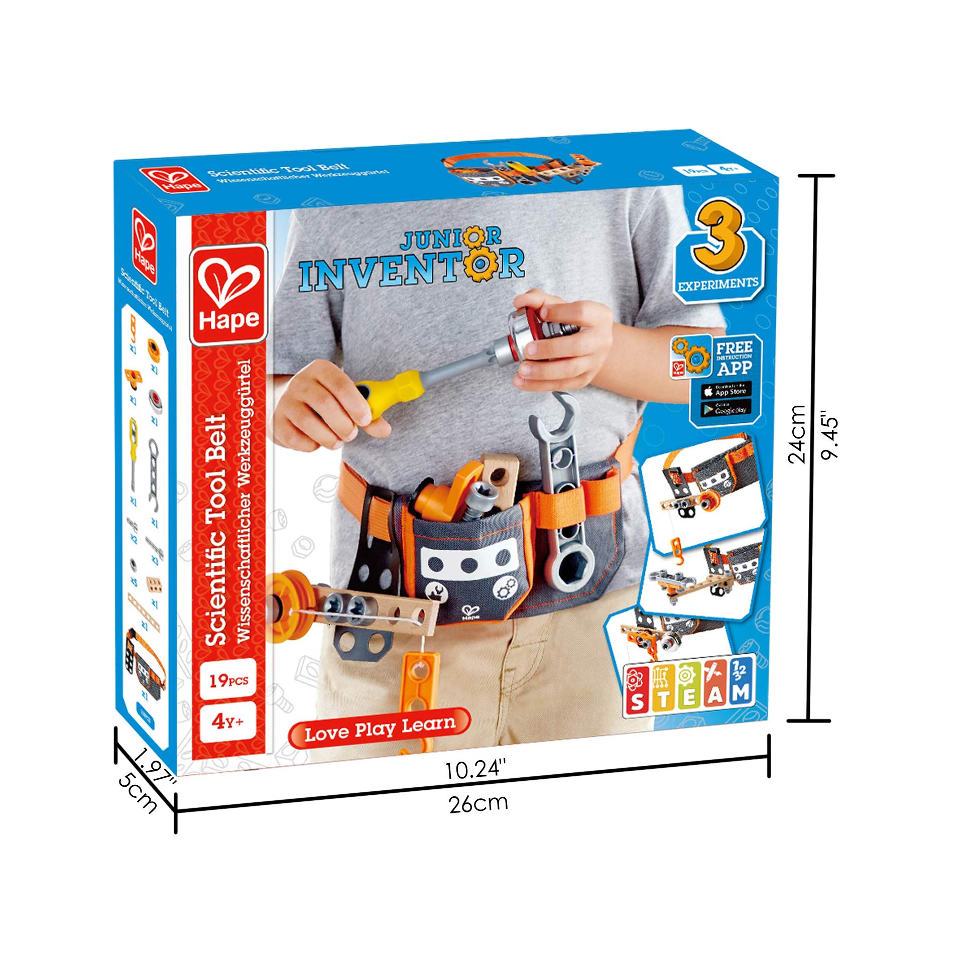 Hape Junior Inventor Cintura dello Scienziato con strumenti e custodia
