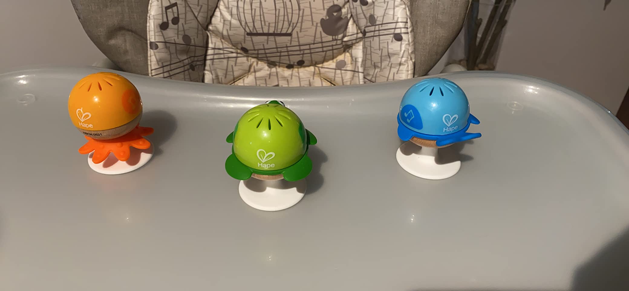 Hape Giocattoli per l'infanzia Set Sonagli sempre in piedi animali marini 3 pezzi