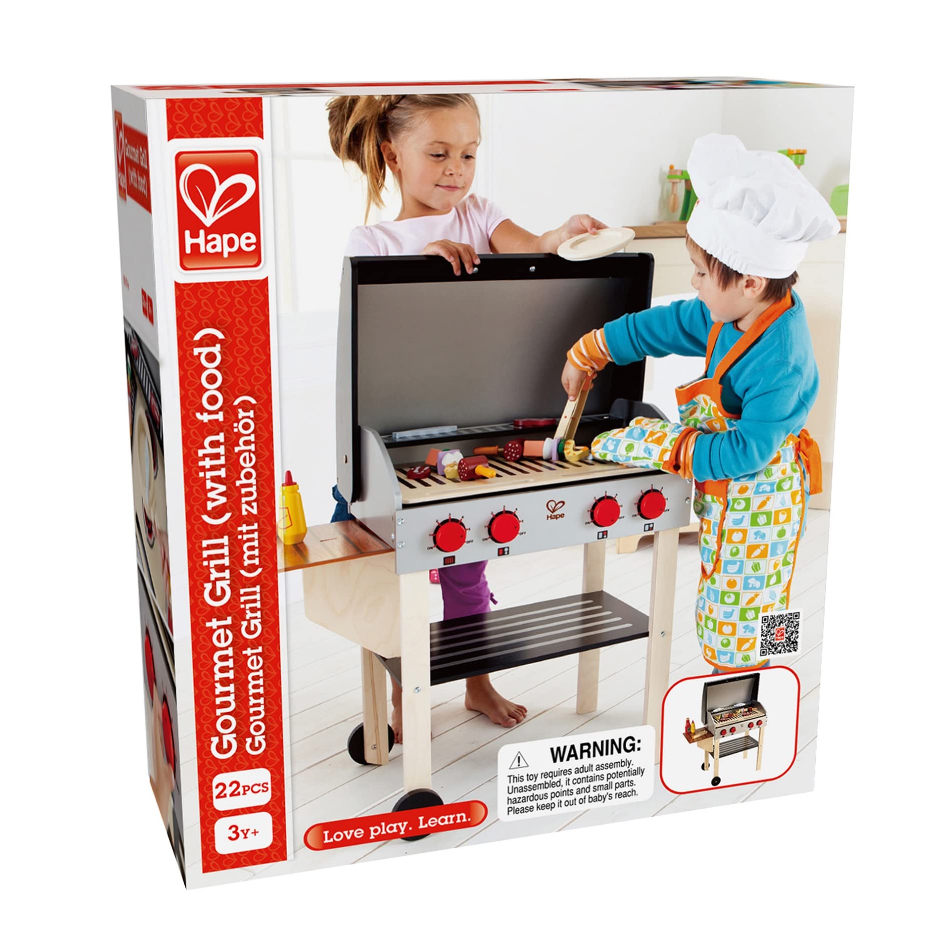 Hape Cucina e accessori E3127 Griglia del Buongustaio barbecue in legno