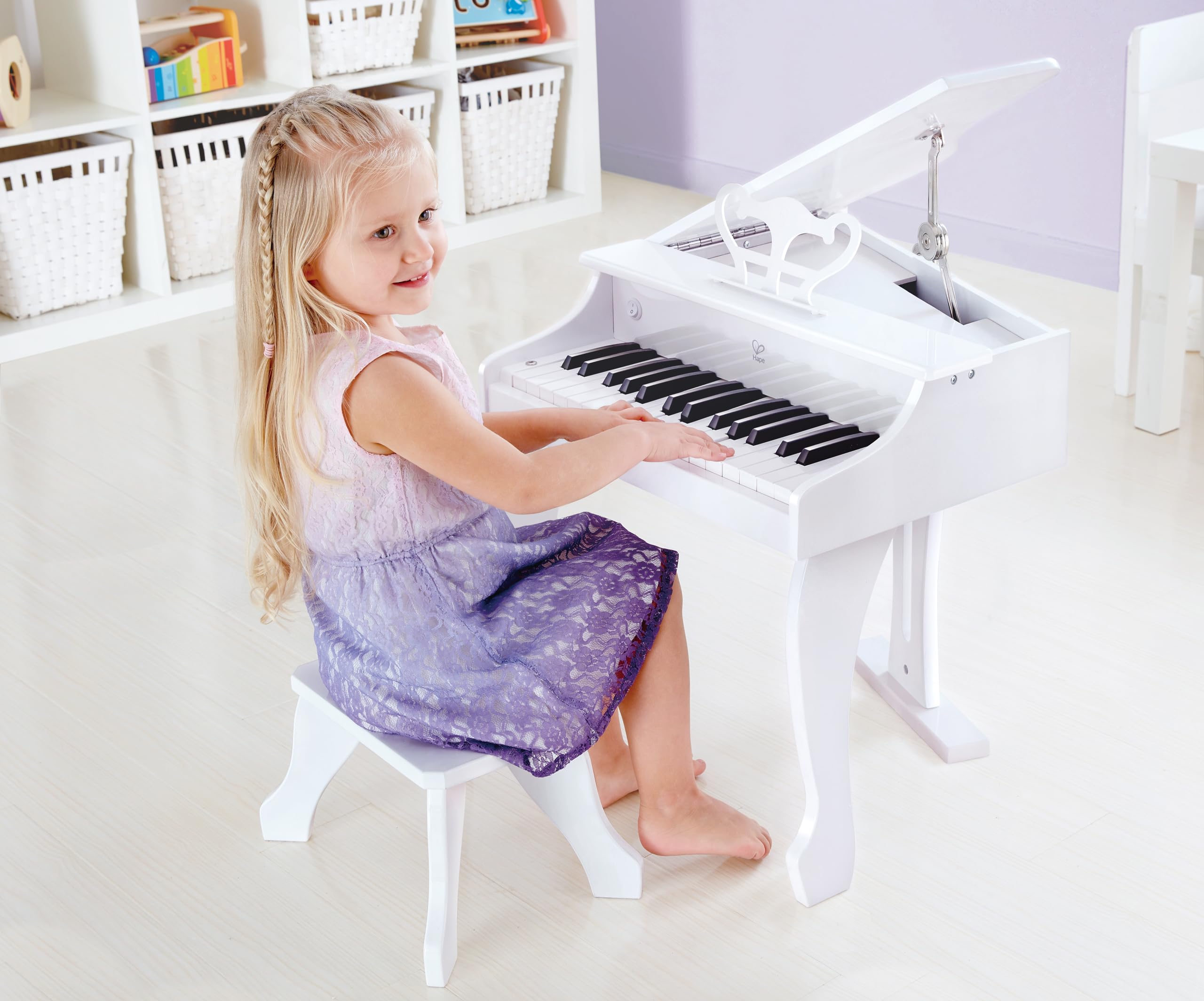 Hape Giochi musicali Pianoforte Elettronico Bianco Deluxe 30 tasti