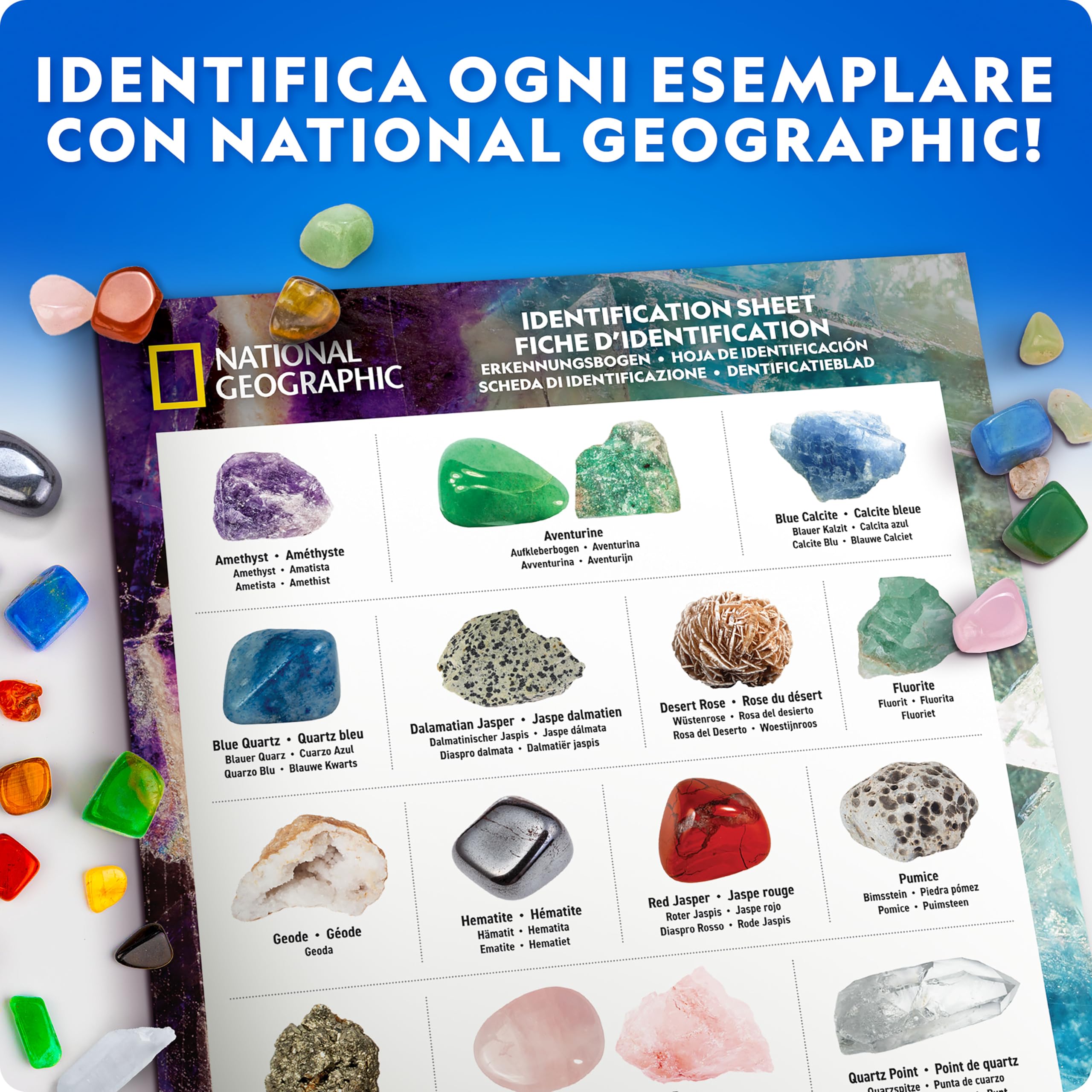 National Geographic Kit scientifici e di scoperta Collezione di 300 Pietre, Minerali e Cristalli