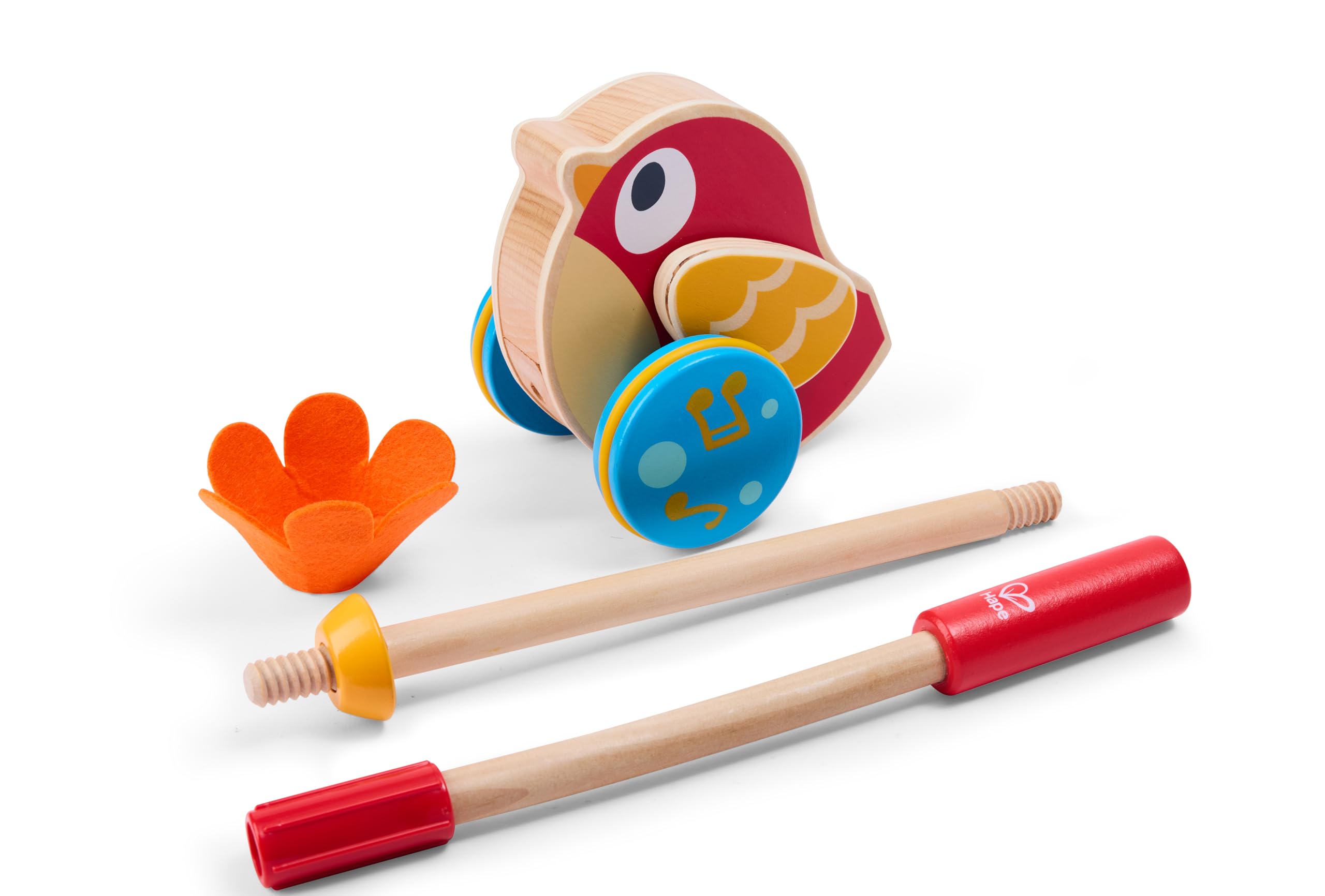Hape Spingi e cammina Uccellino Trainabile E0360 gioco in legno dai 12 mesi