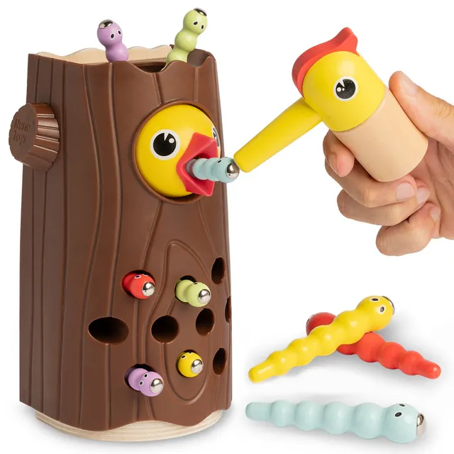 Nene Toys Baby & Toddler Toys Little Woodpecker gioco magnetico in legno