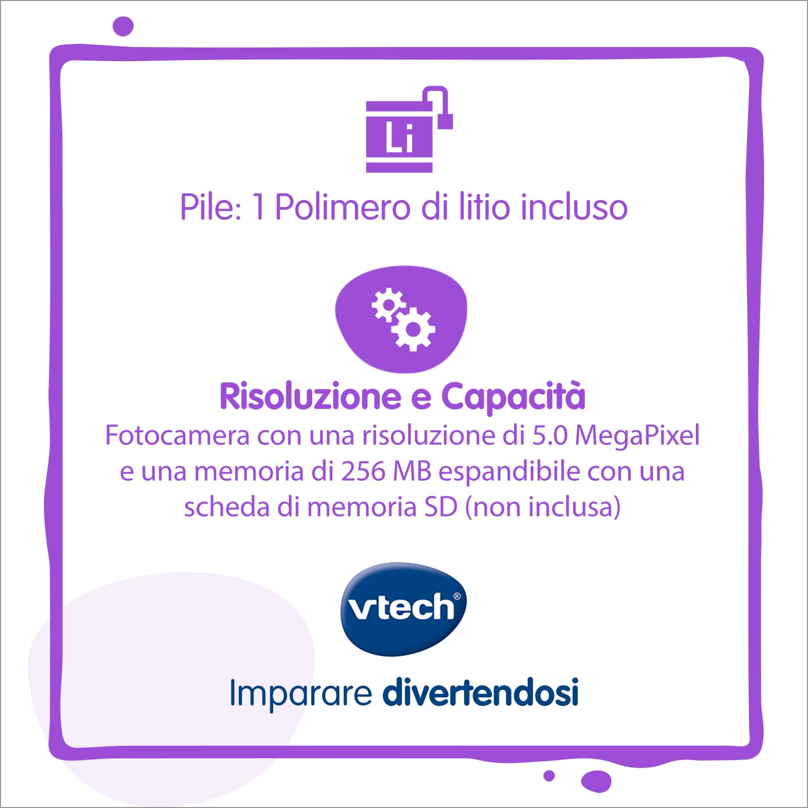 VTech Kidizoom Printcam macchina fotografica istantanea 5-12 anni