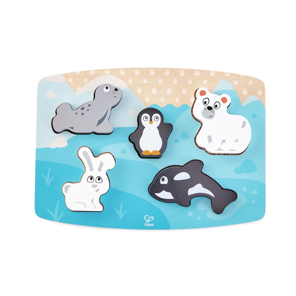 Hape Puzzle Puzzle tattile degli animali polari Fiori bianchi
