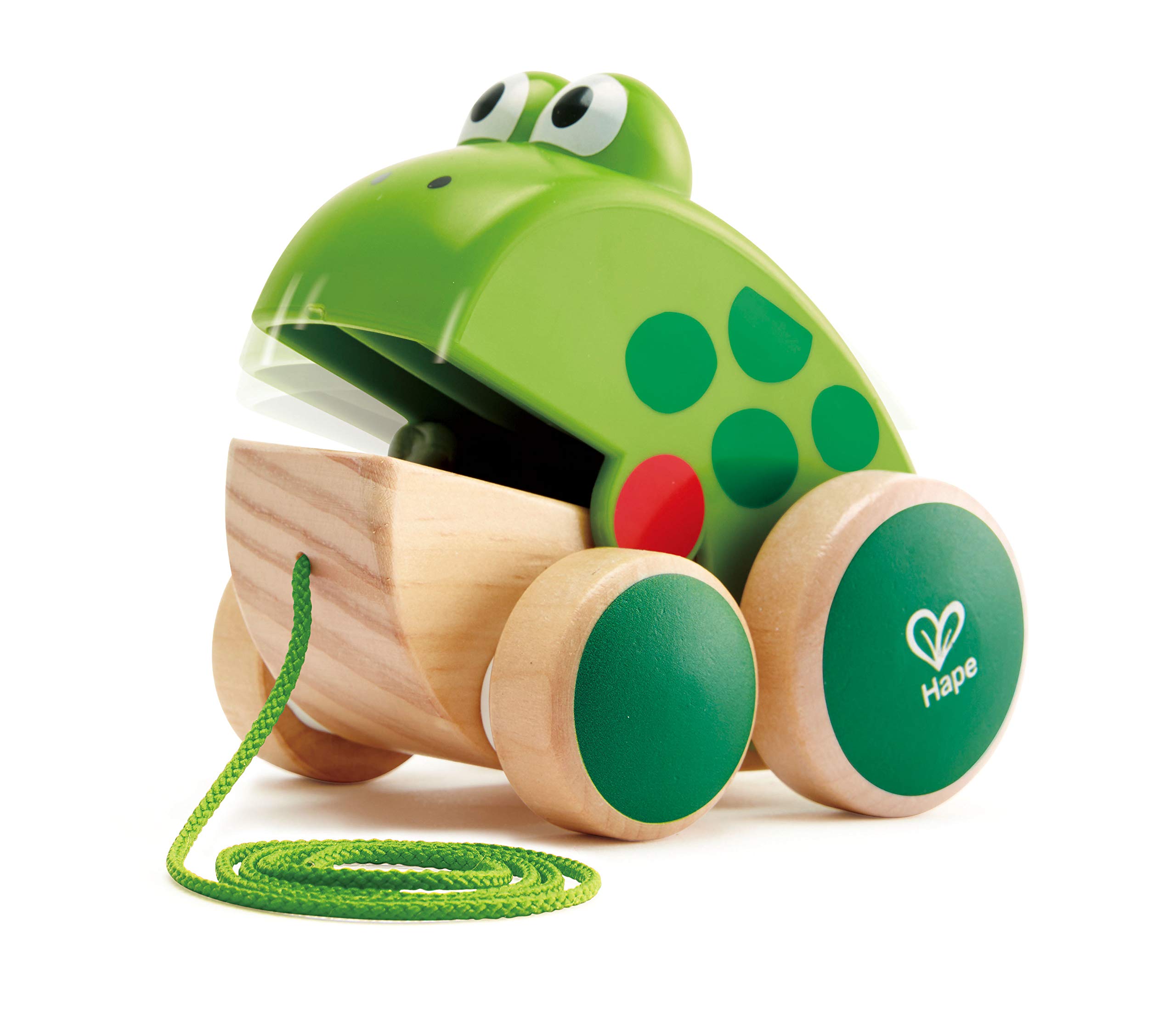 Hape Spingi e cammina Rana da tirare giocattolo in legno e ABS